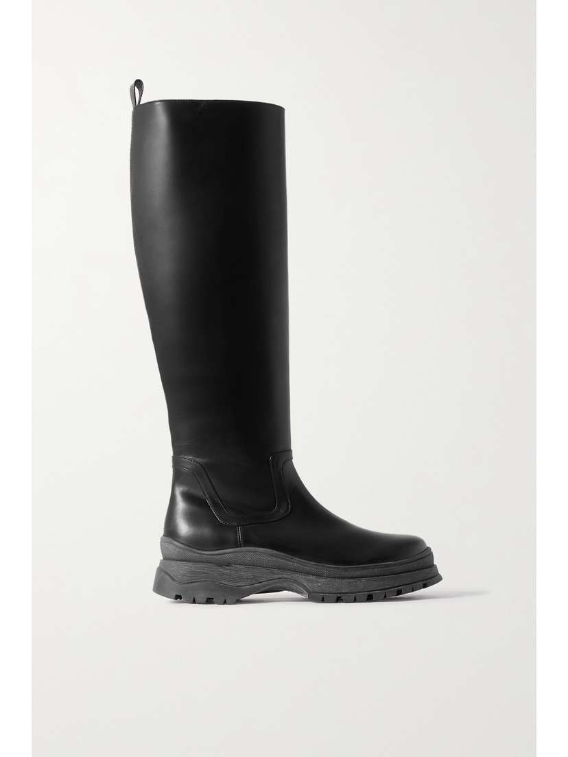 Staud Bow Leather Knee Boots