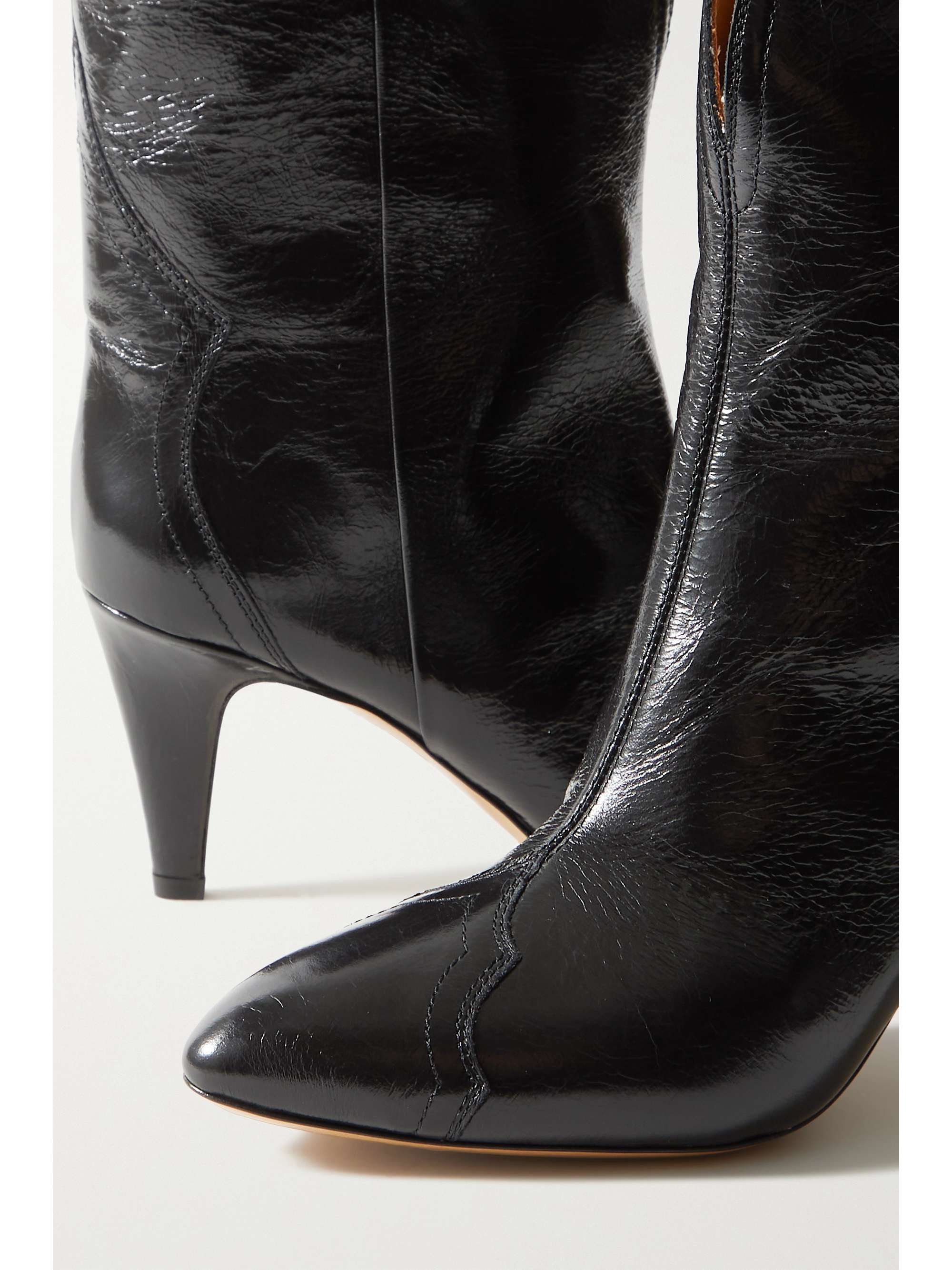 ISABEL MARANT Dytho crinkled glossed-leather ankle boots | NET-A-PORTER