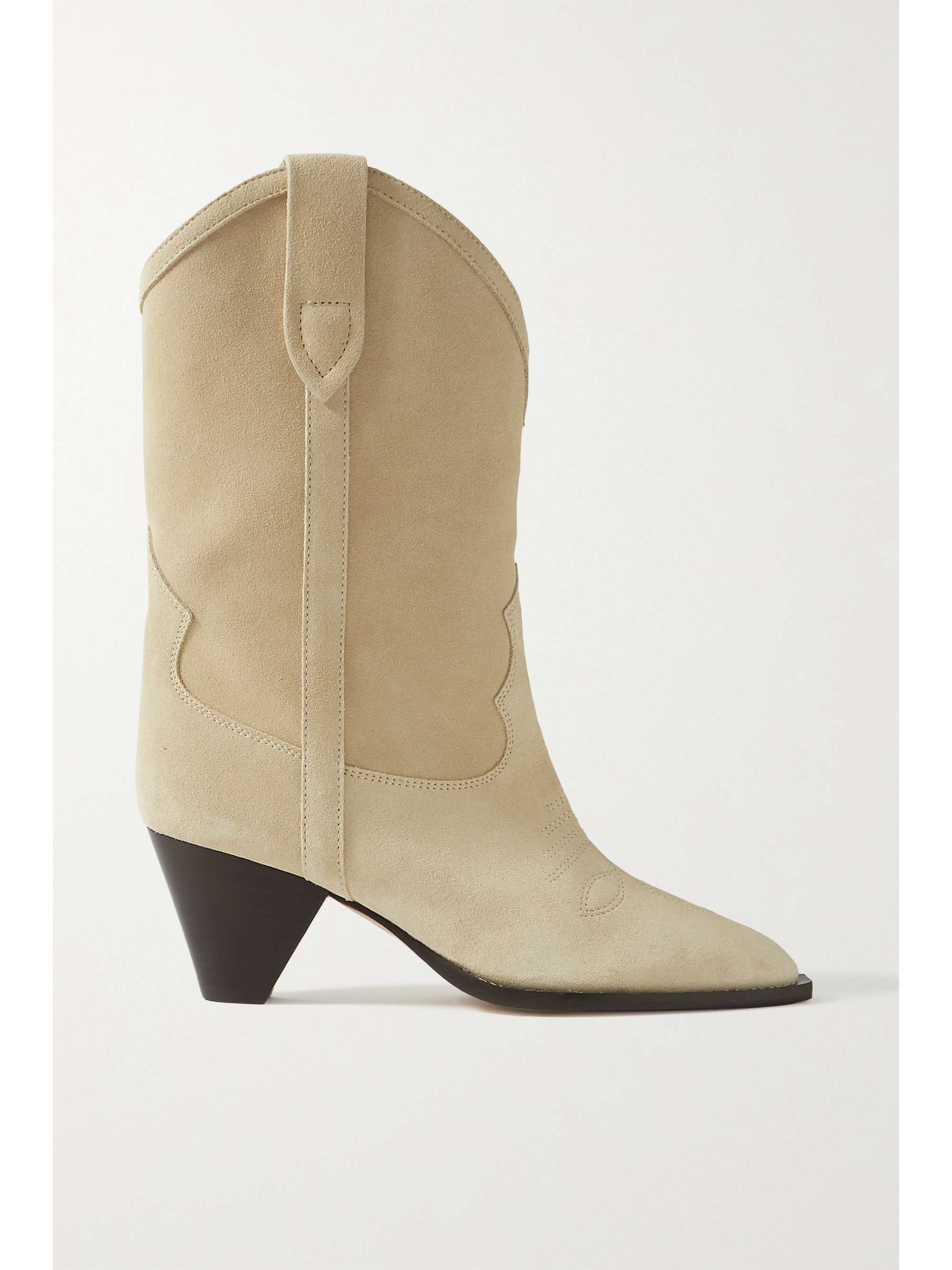 embroidered suede boots