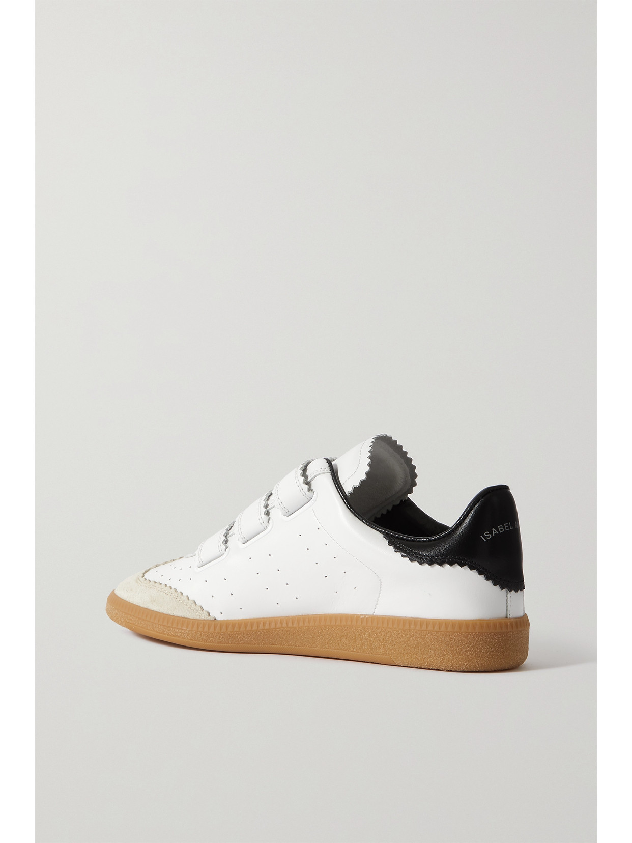 ISABEL MARANT BETH SUEDE-TRIMMED LEATHER SNEAKERS