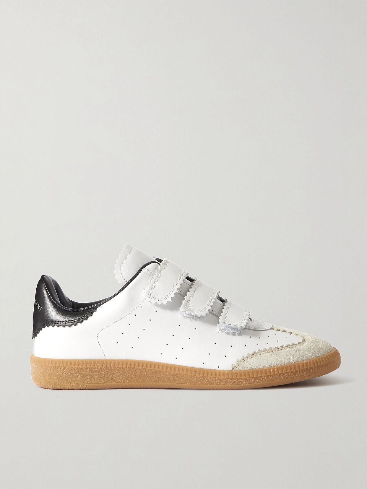 beth suede trimmed leather sneakers