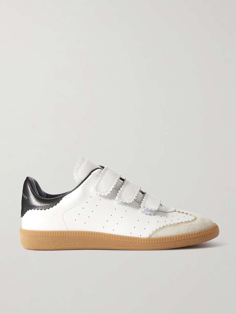 Isabel Marant Beth Suede-trimmed Leather Sneakers