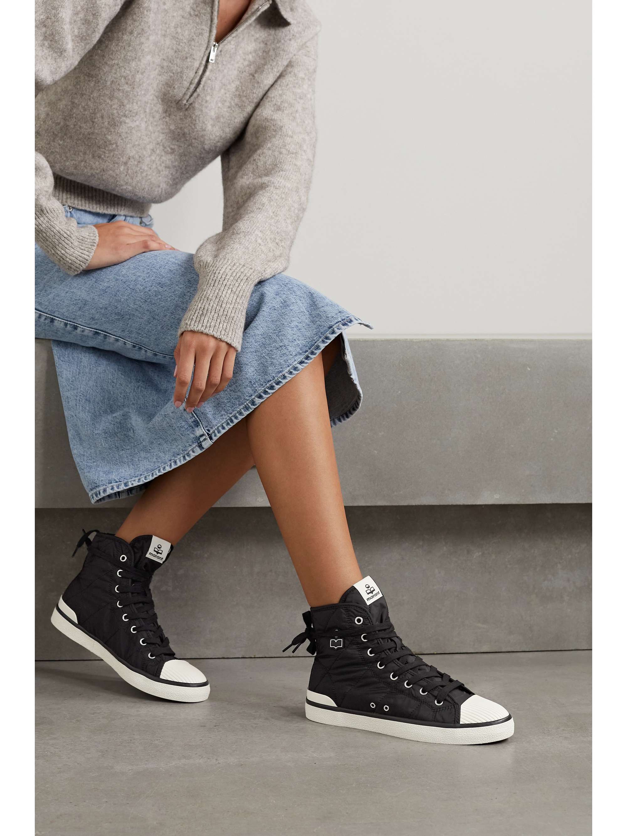 Black Benkeen quilted shell high-top sneakers | ISABEL | NET-A-PORTER