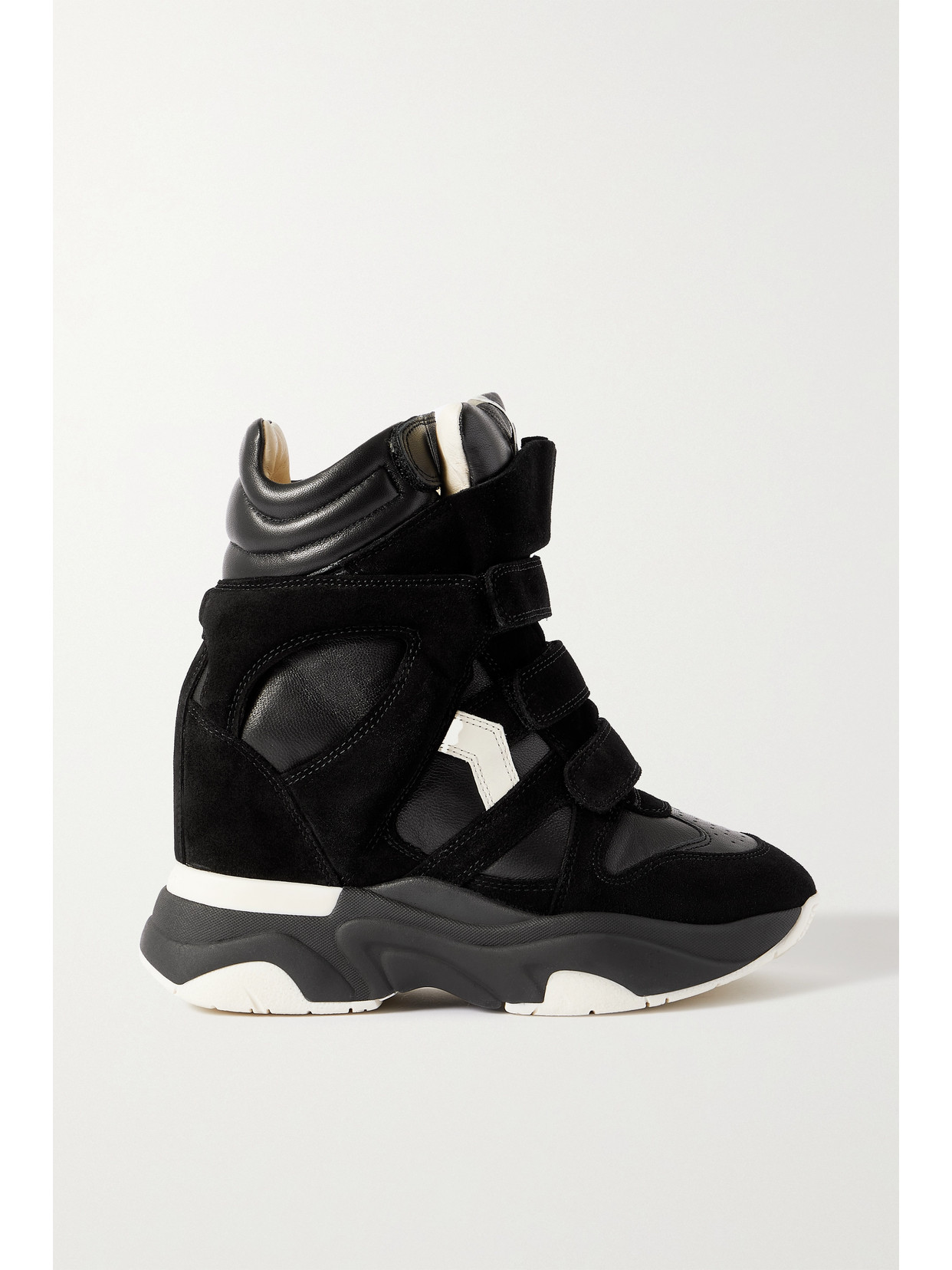 ISABEL MARANT BALSKEE LEATHER AND SUEDE HIGH-TOP WEDGE SNEAKERS