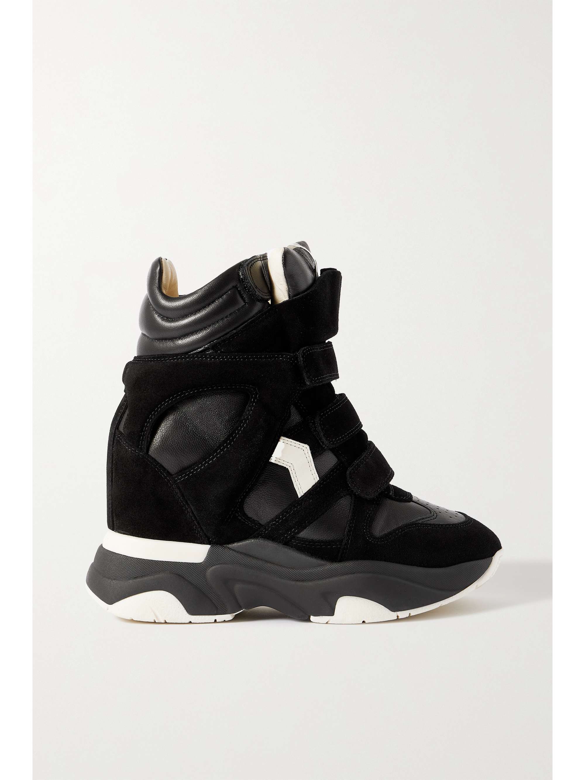 ISABEL MARANT Balskee leather and high-top wedge sneakers | NET-A-PORTER