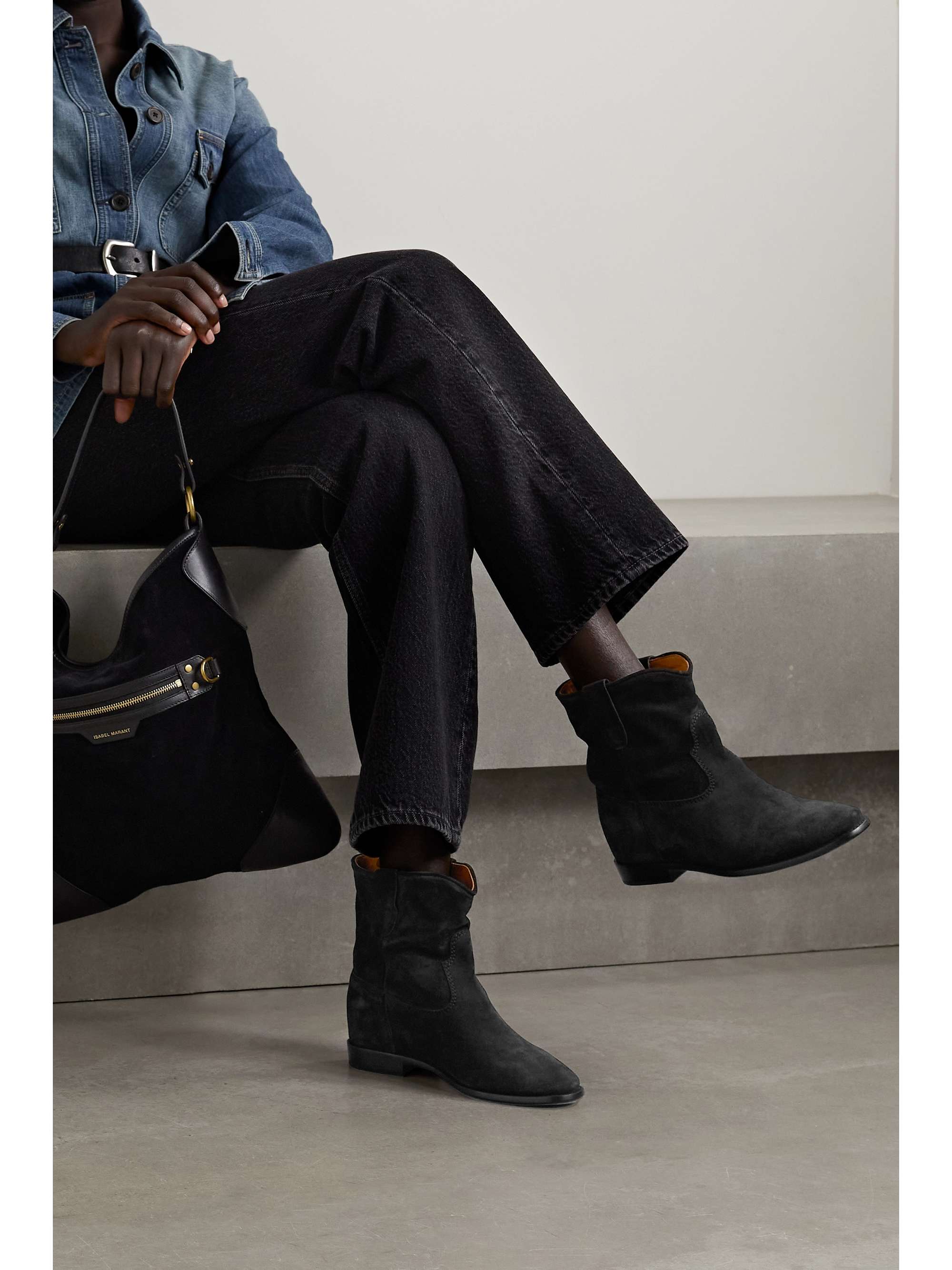 Black suede boots ISABEL | NET-A-PORTER