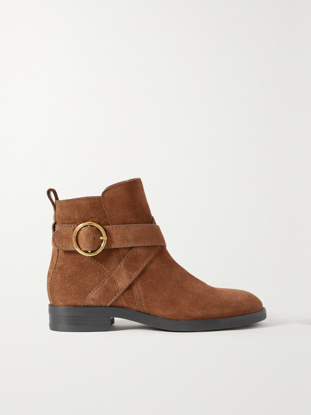See By Chloé Lyna Suede Ankle Boots In Brown