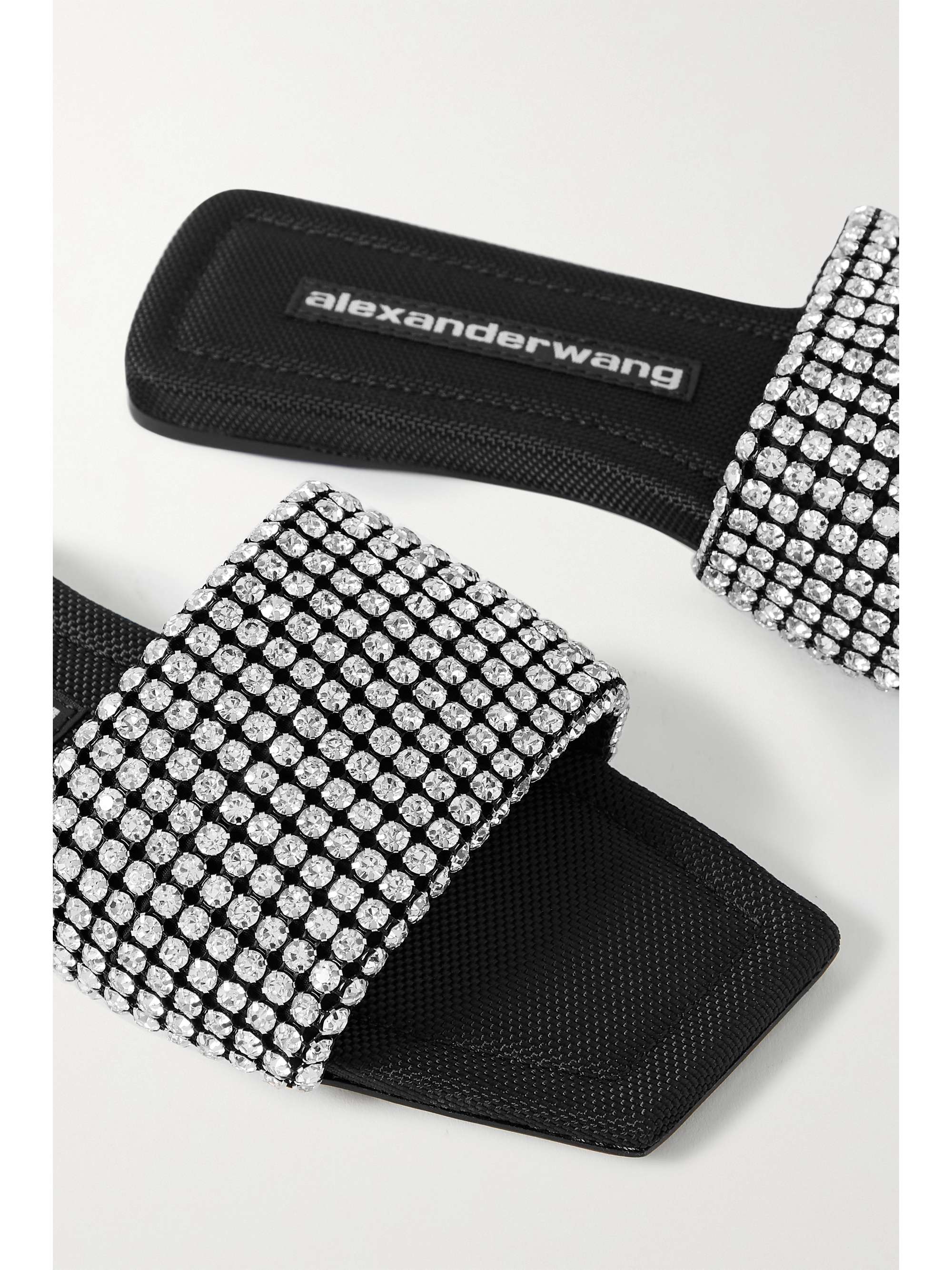 Black Anya crystal-embellished leather slides | ALEXANDER WANG | NET-A-PORTER