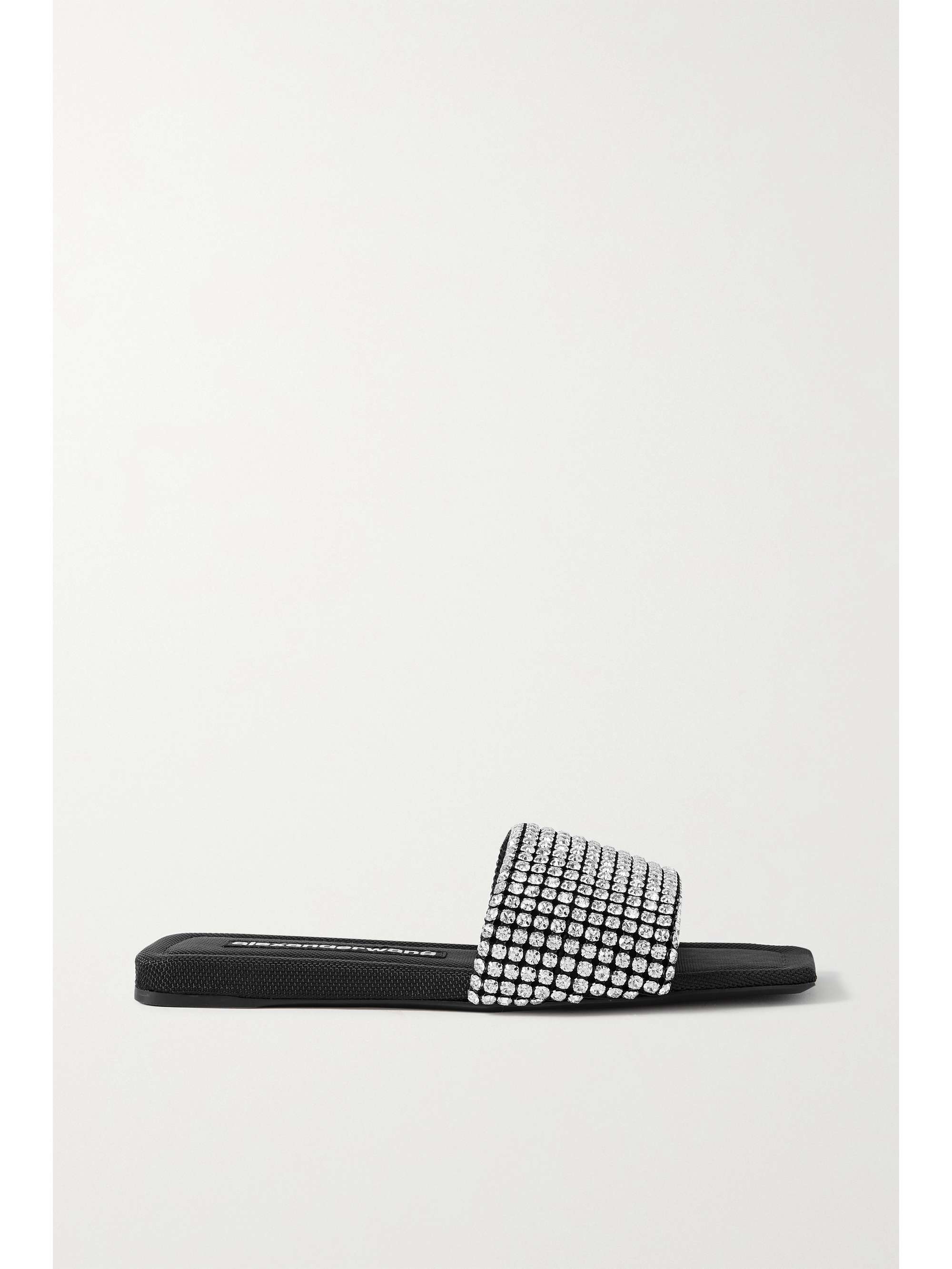 Black Anya crystal-embellished leather slides | ALEXANDER WANG | NET-A-PORTER
