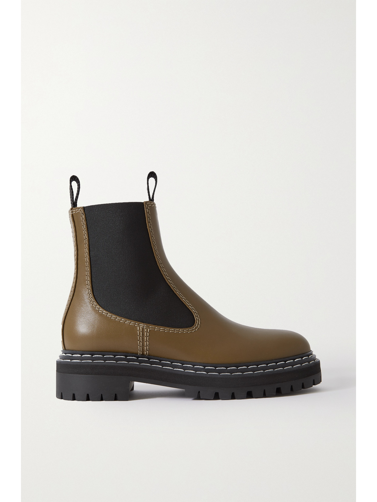 PROENZA SCHOULER TOPSTITCHED LEATHER CHELSEA BOOTS