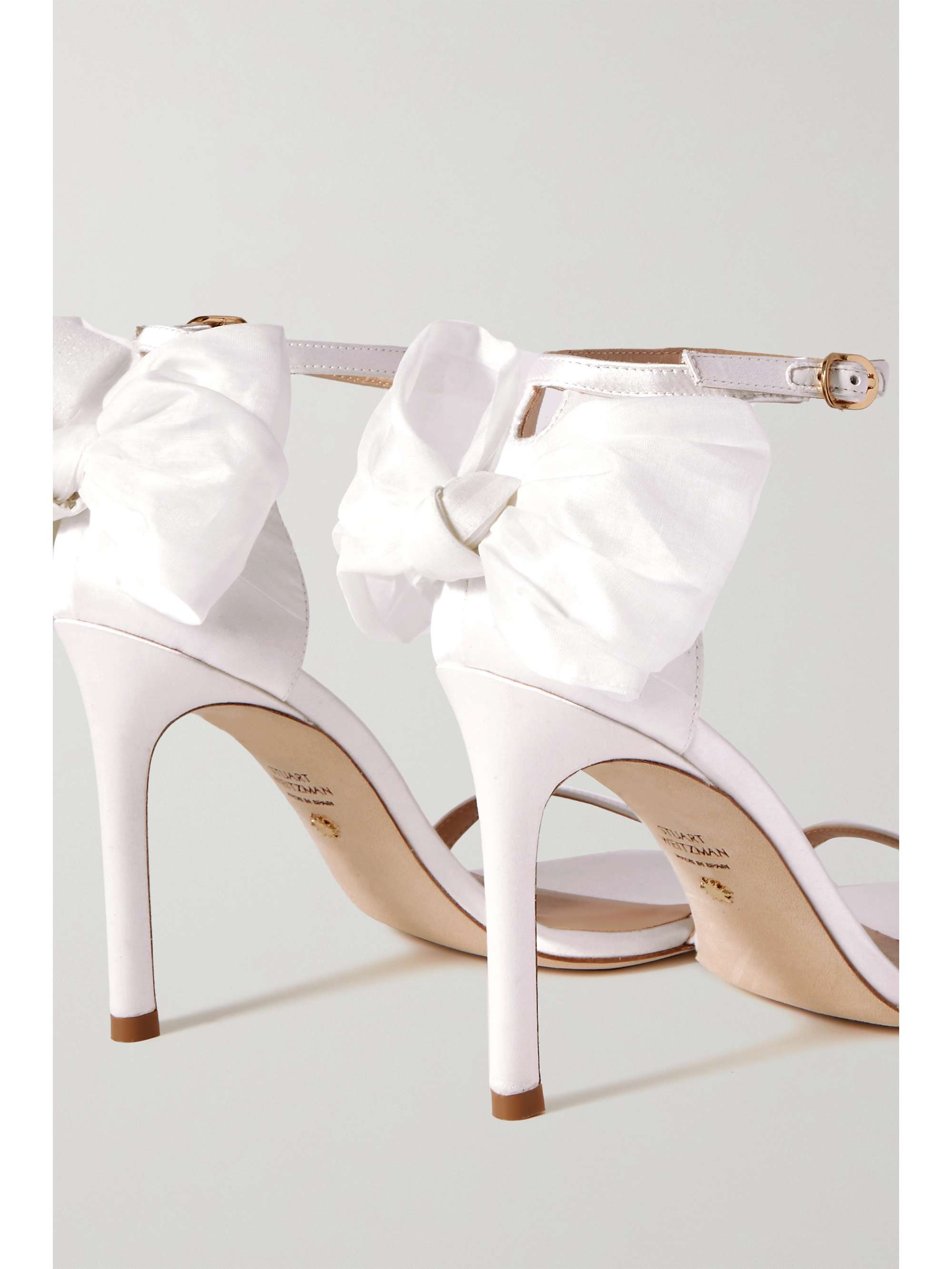 STUART WEITZMAN Nudist crystal-embellished satin sandals