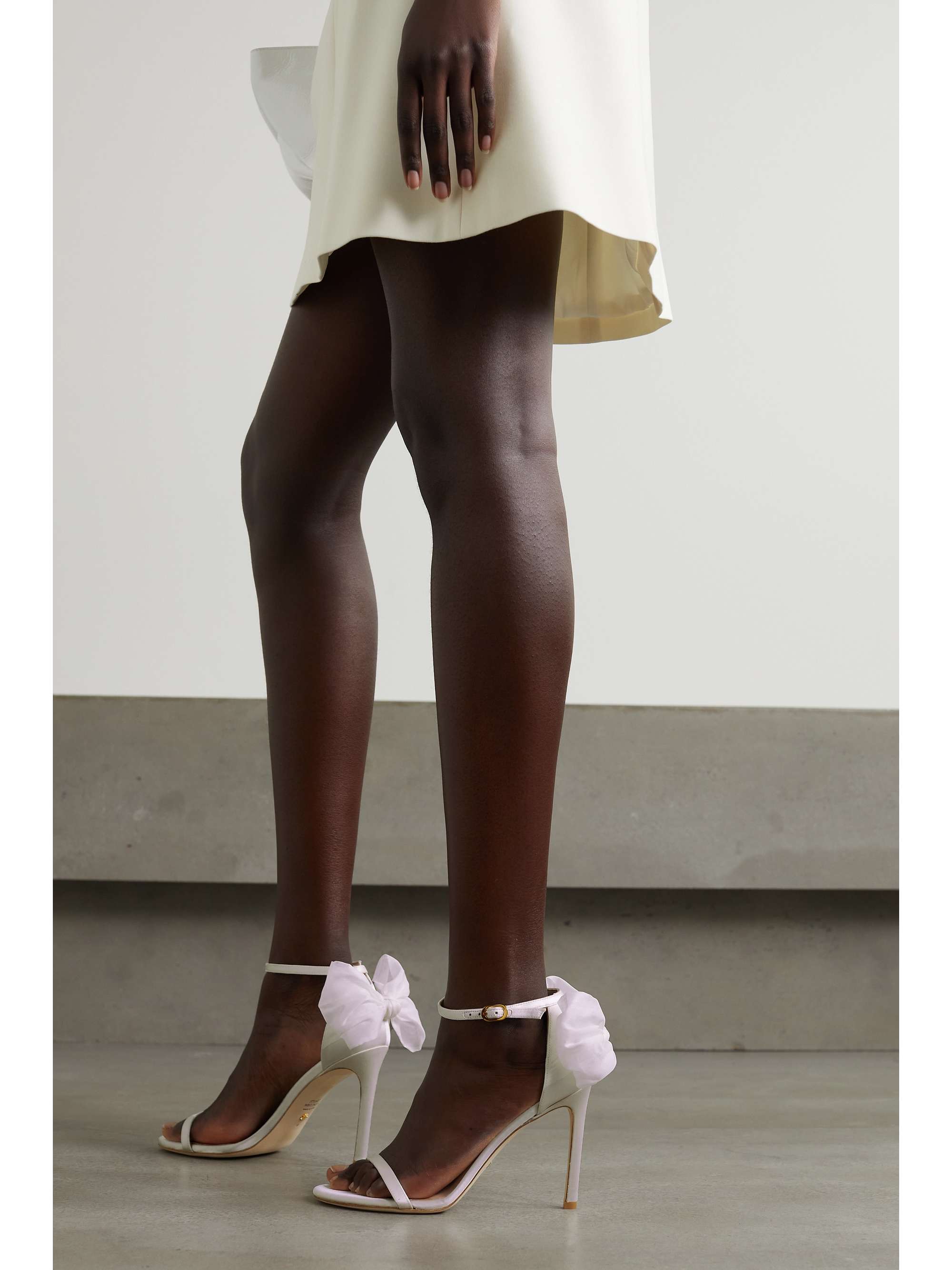 STUART WEITZMAN Nudist crystal-embellished satin sandals
