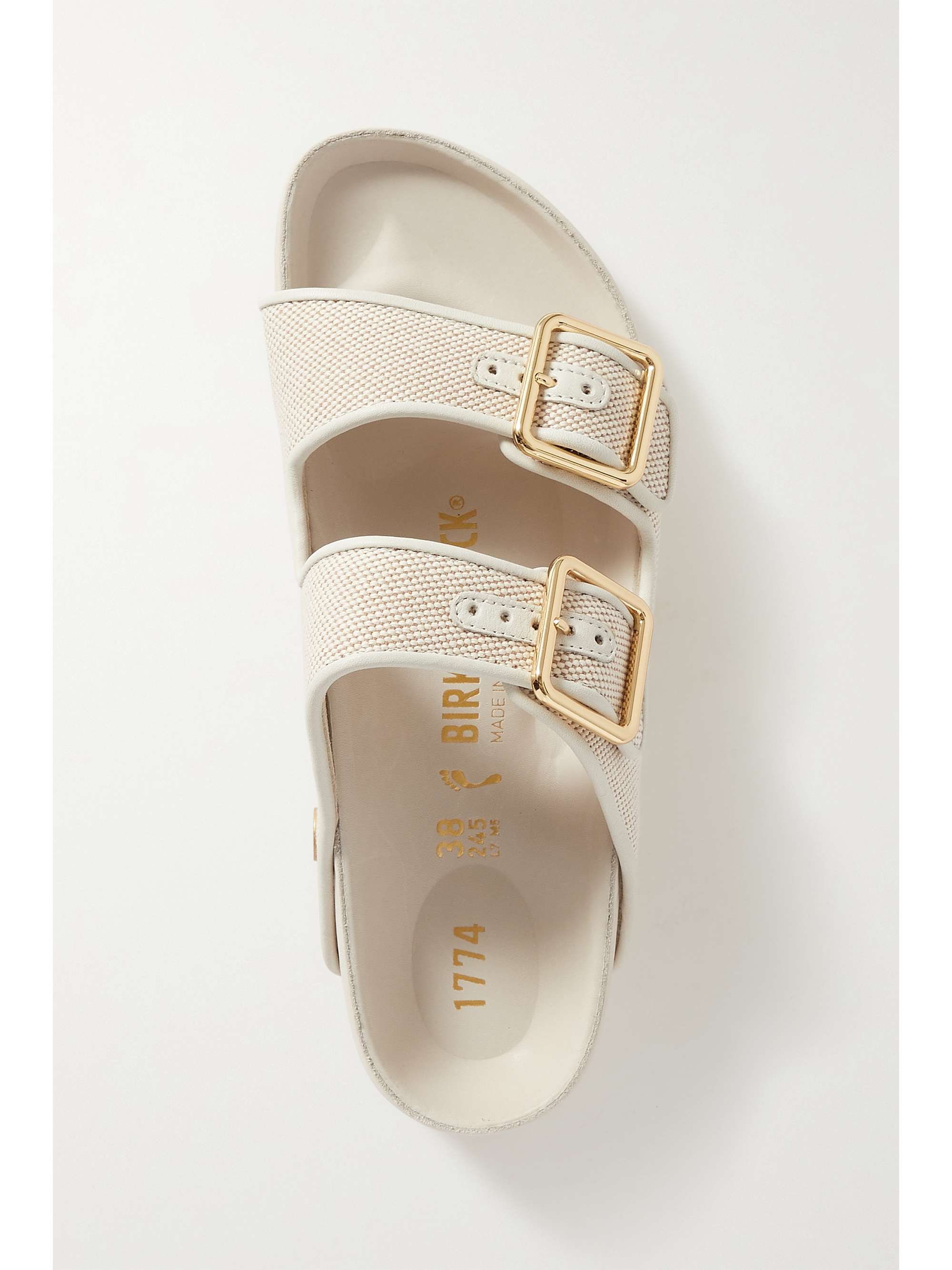 BIRKENSTOCK 1774 Arizona leather-trimmed canvas sandals