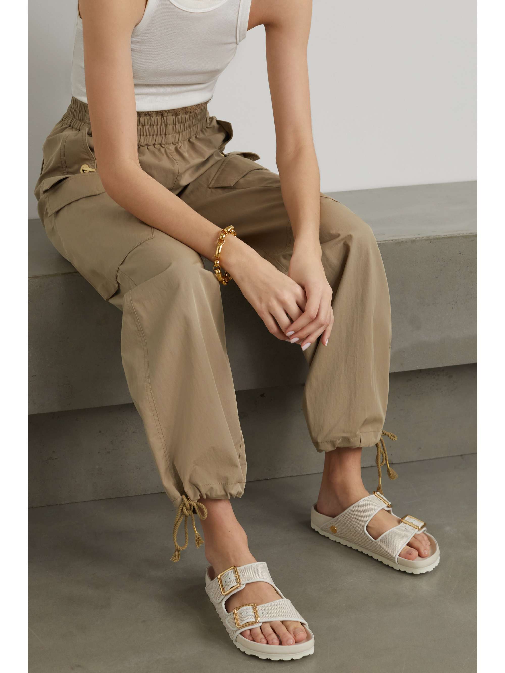 BIRKENSTOCK 1774 Arizona leather-trimmed canvas sandals