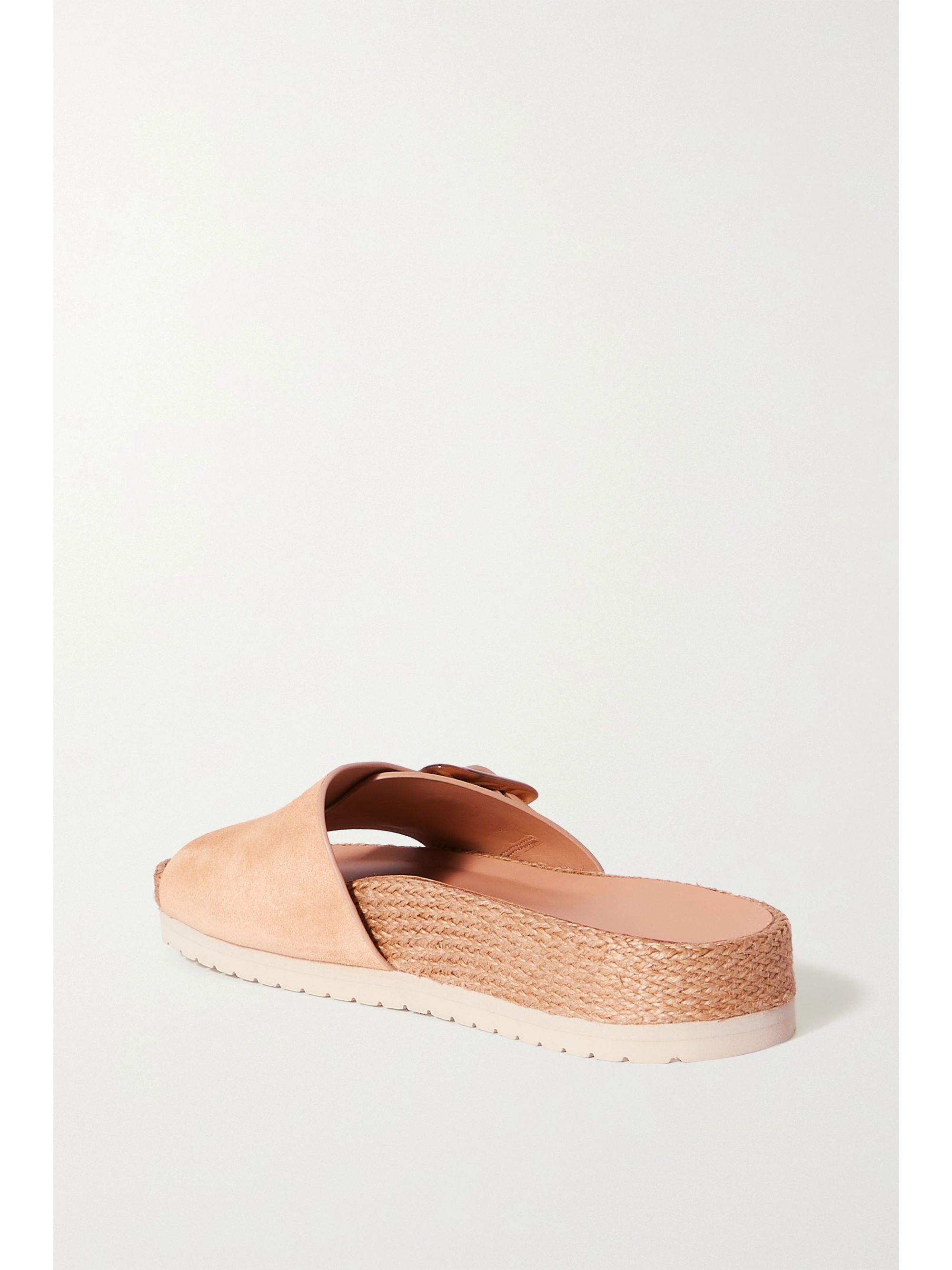 suede espadrille slides