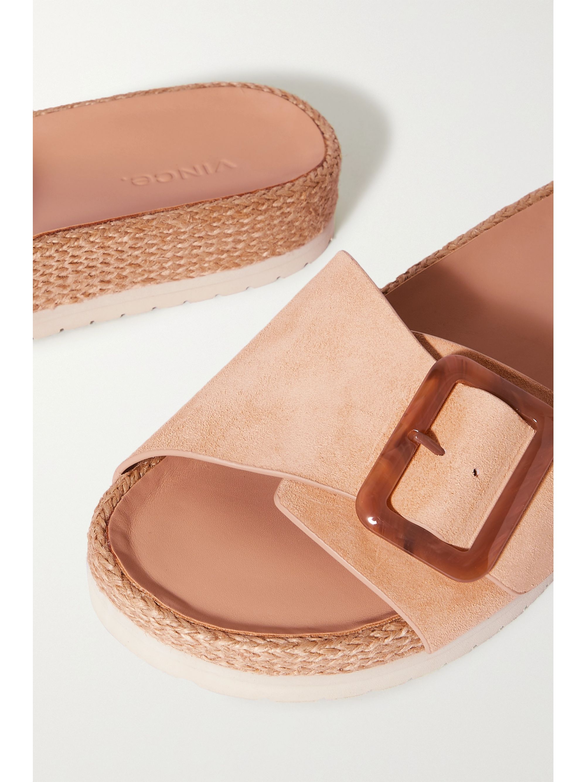 suede espadrille slides