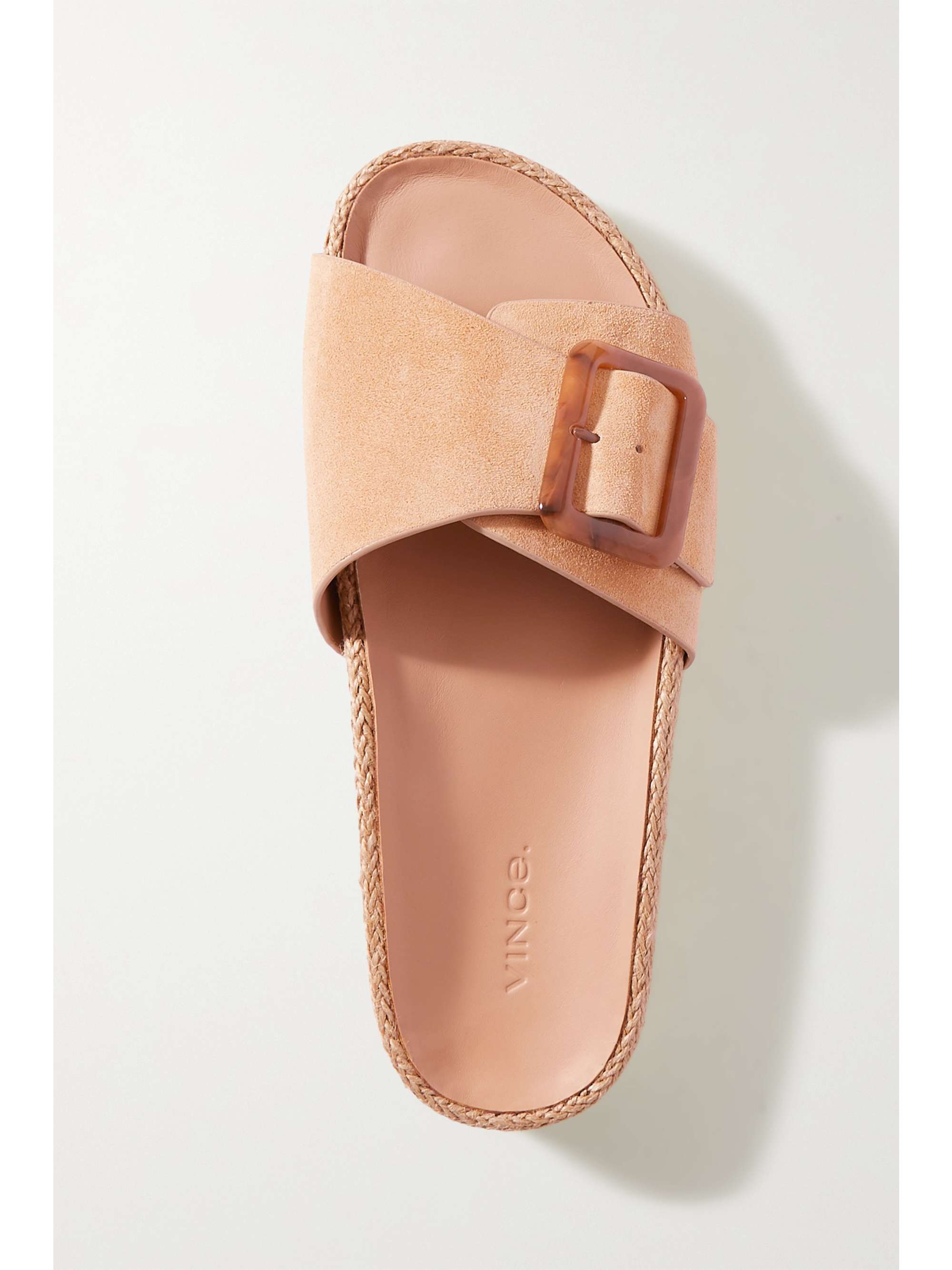 VINCE Grant buckled suede espadrille slides