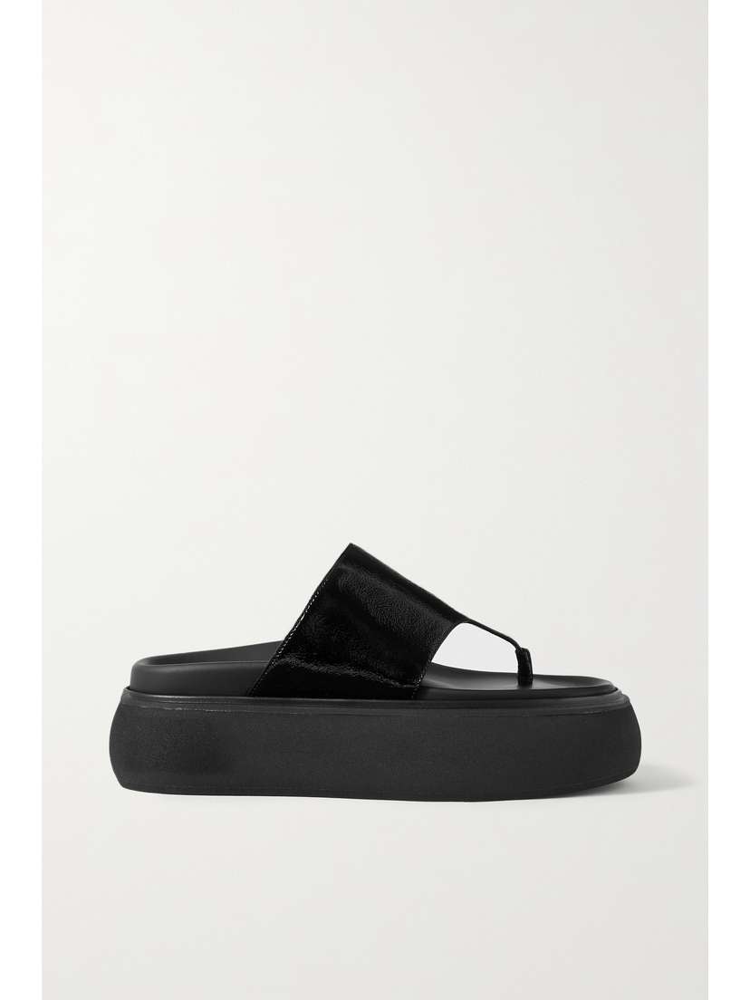 The Attico Selene Patent-leather Platform Flip Flops