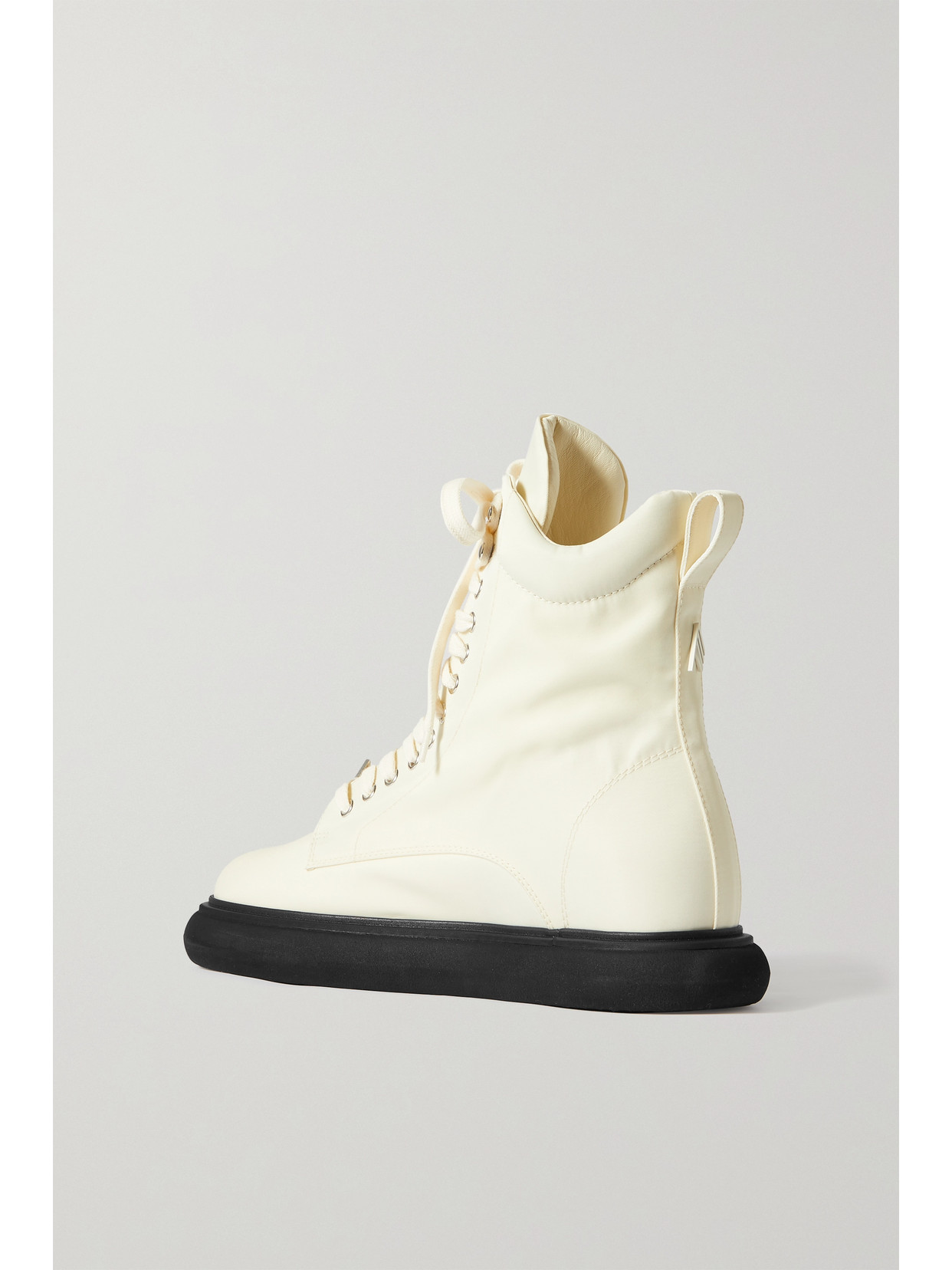 Selene Logo-Embellished Shell And Leather Combat Boots