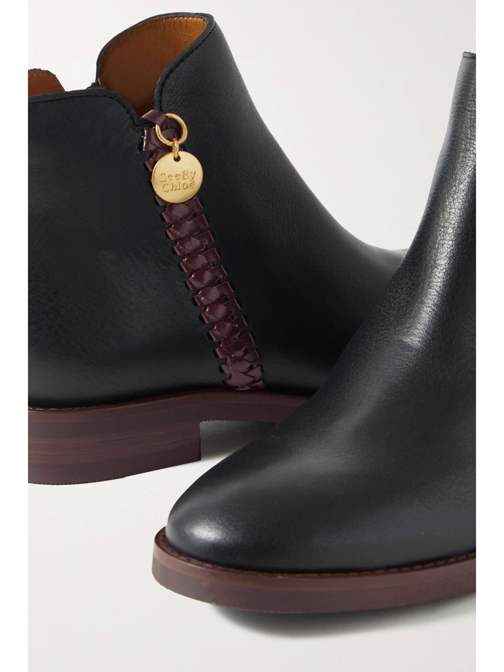 SEE BY CHLOÉ Louise whipstitched leather ankle boots