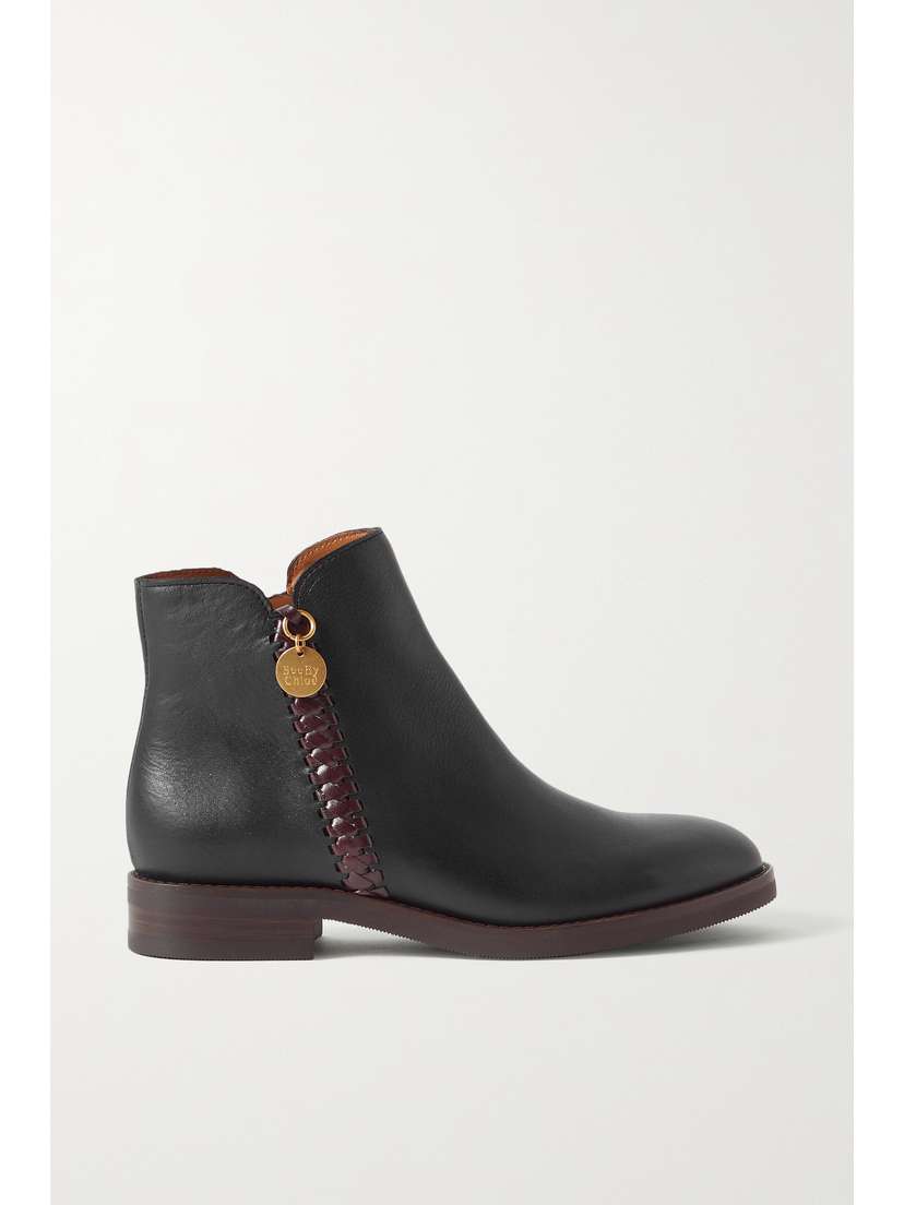 See By Chloé Louise Whipstitched Leather Ankle Boots