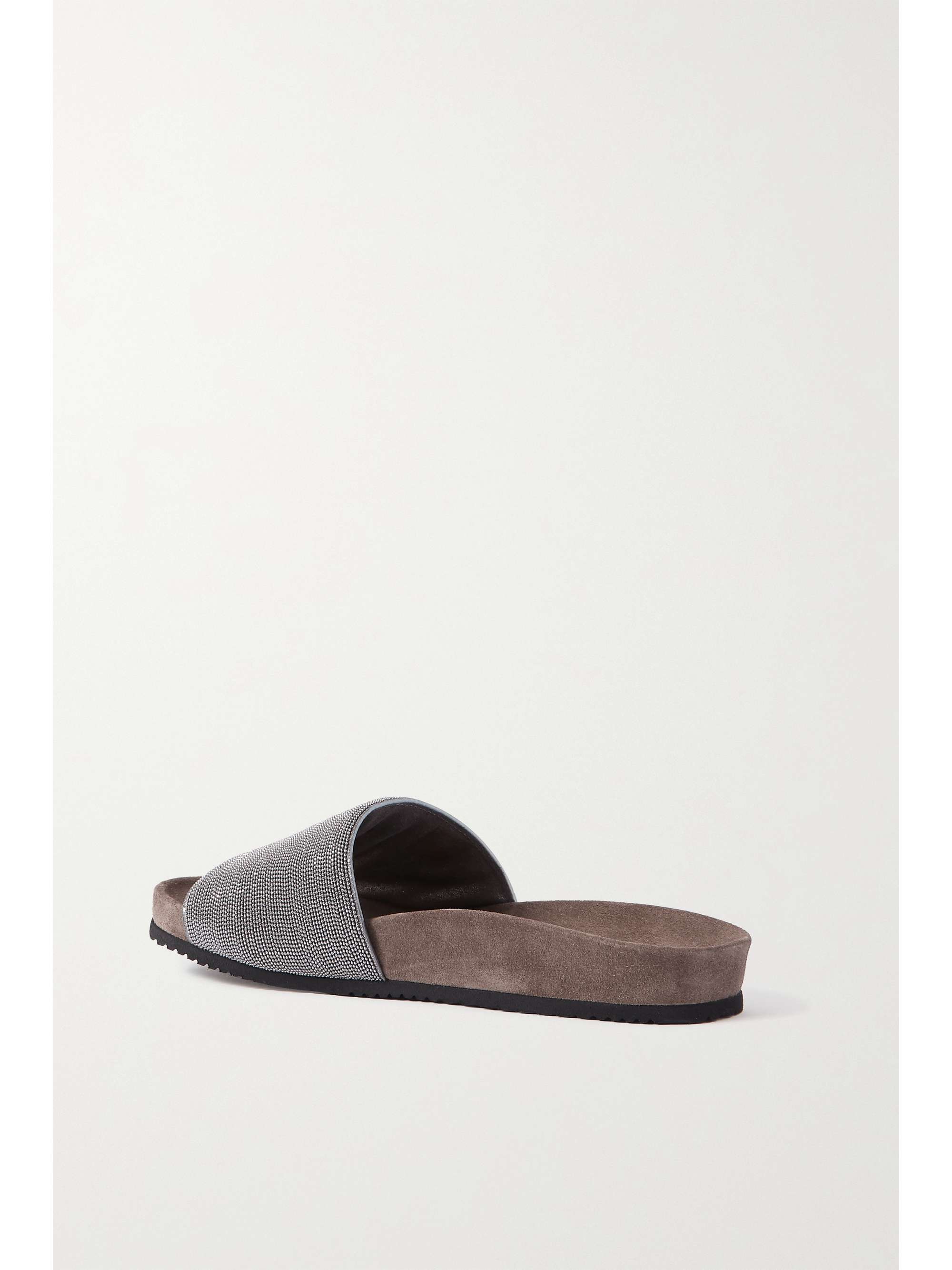 BRUNELLO CUCINELLI Bead-embellished suede slides