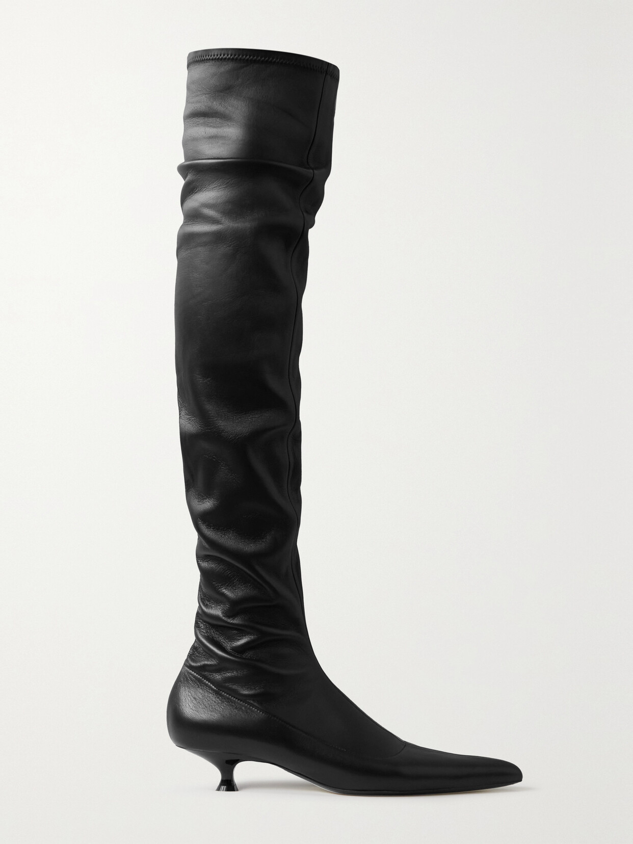 pointed toe thigh high boots