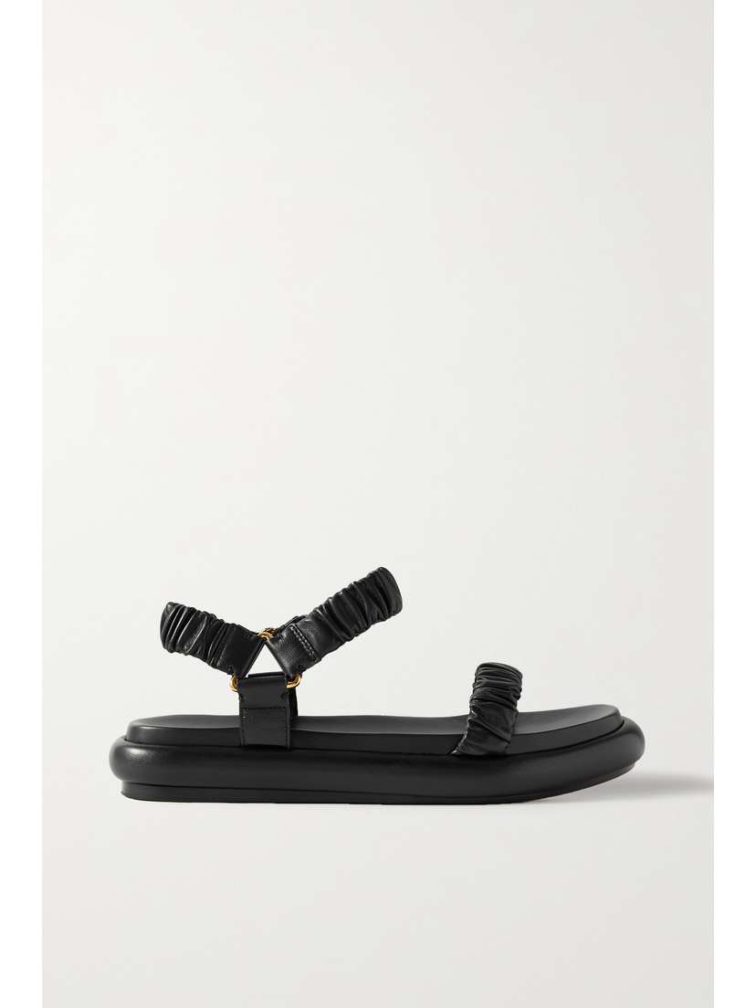 Khaite Puglia Ruched Leather Sandals