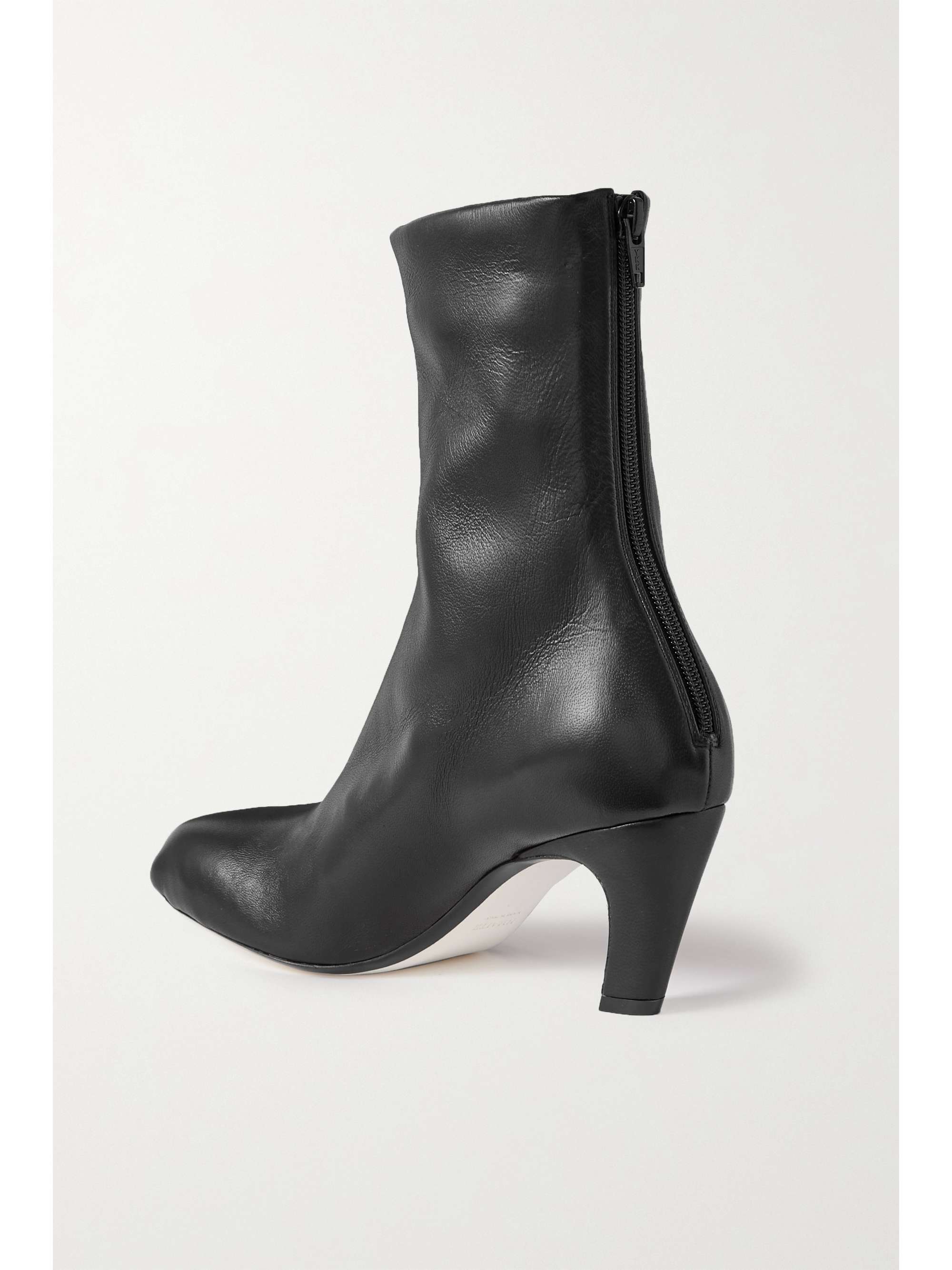 KHAITE Normandy gathered leather ankle boots