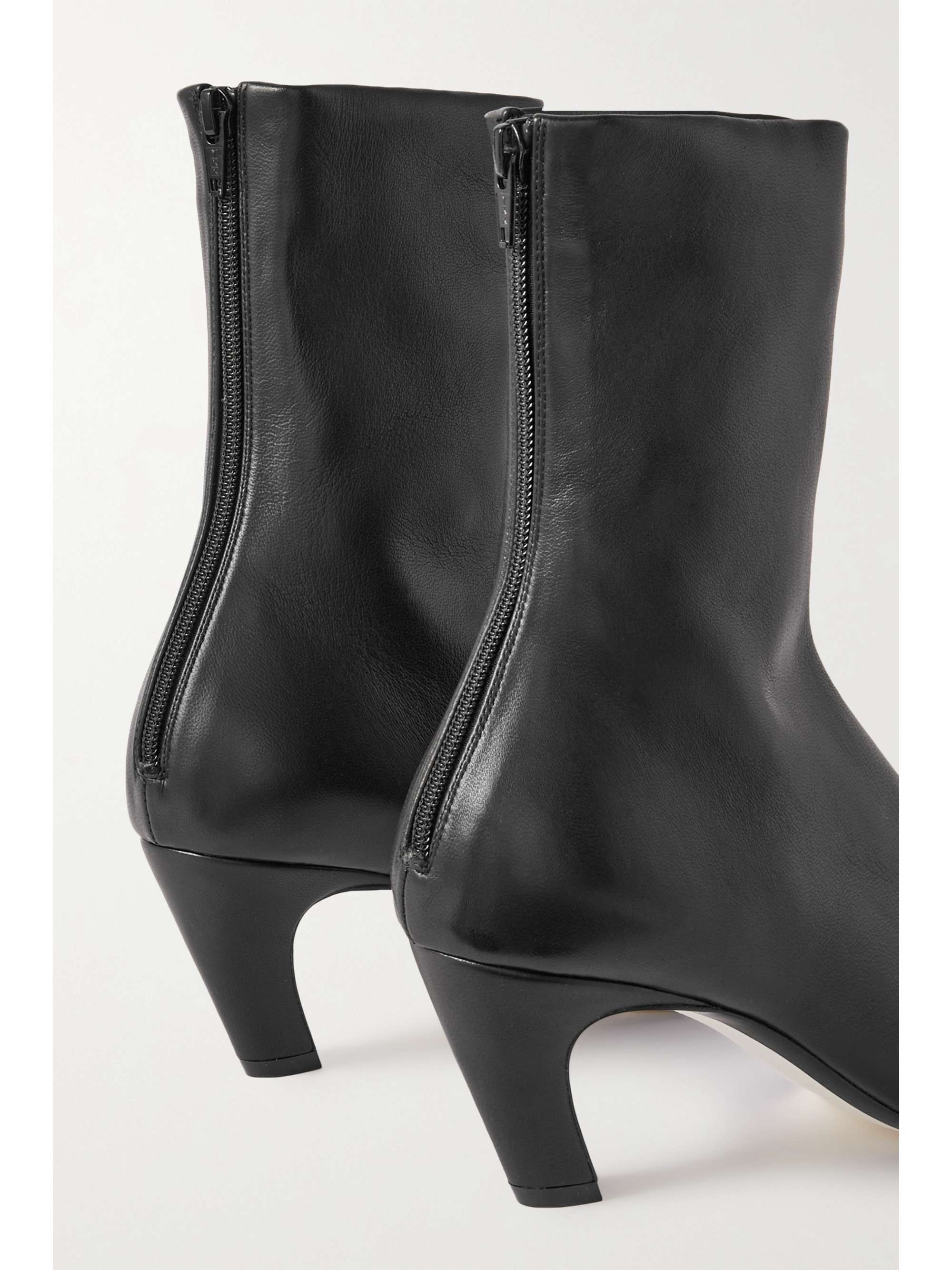 KHAITE Normandy gathered leather ankle boots