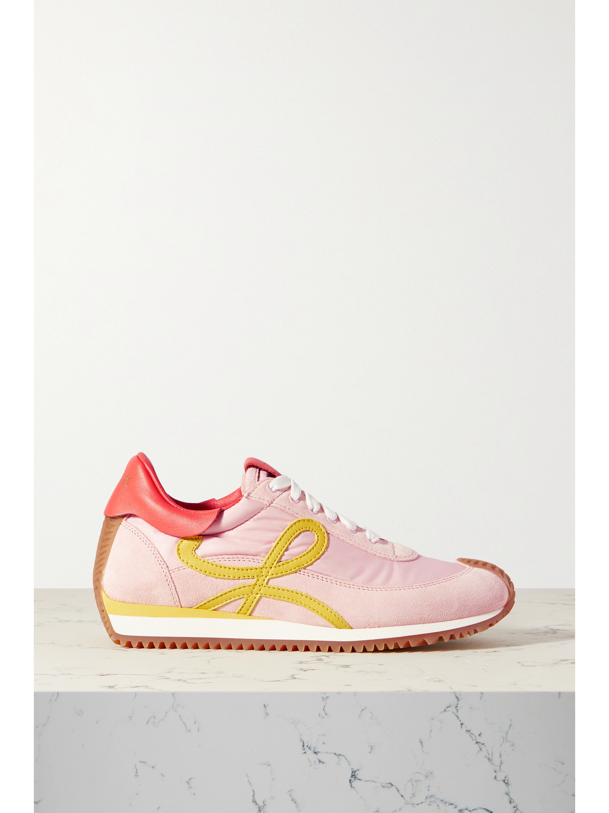 LOEWE FLOW RUNNER LEATHER, SUEDE AND SHELL SNEAKERS