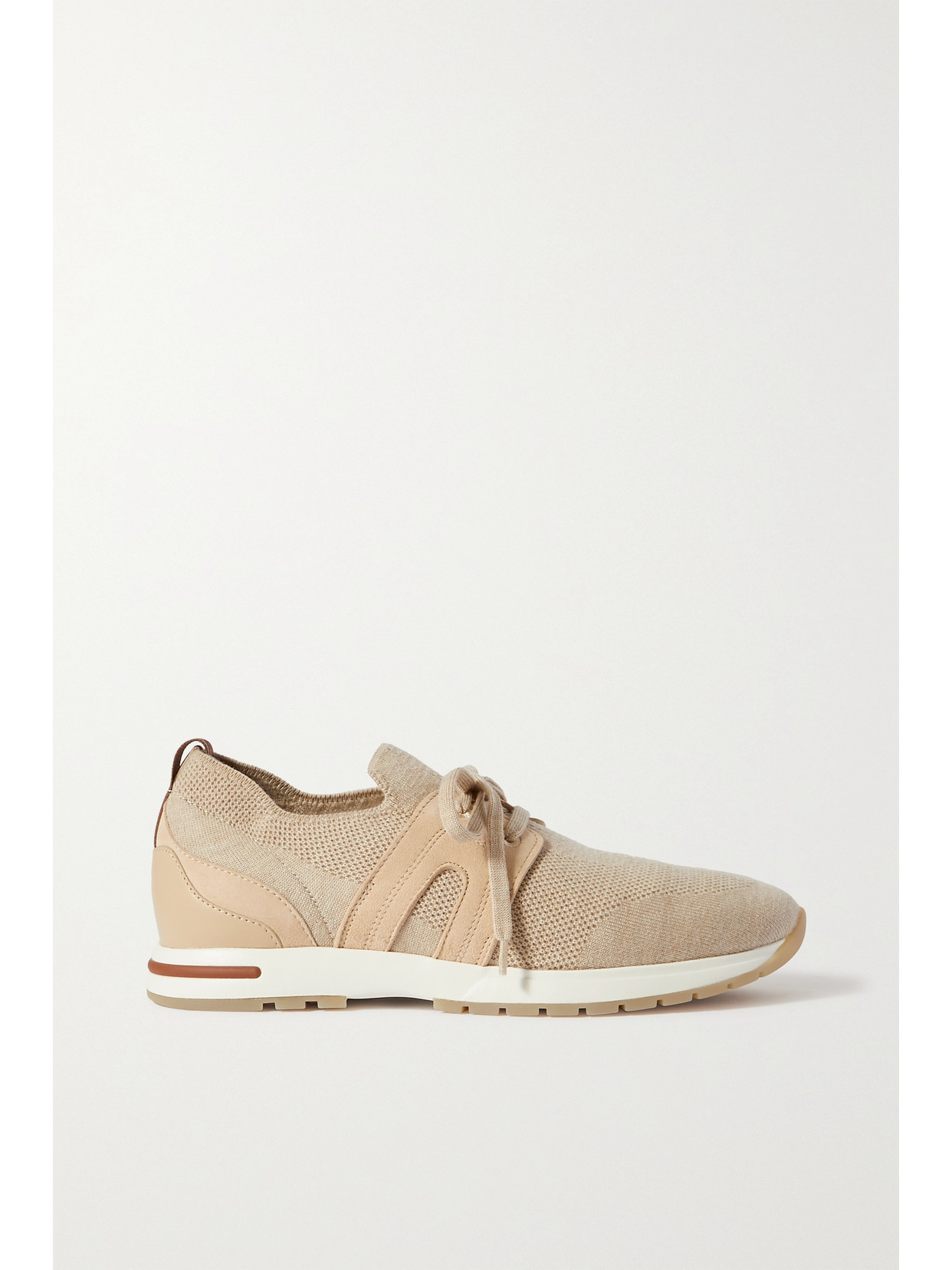 Loro Piana Flexy Lady Wool, Leather And Suede Sneakers In Neutrals