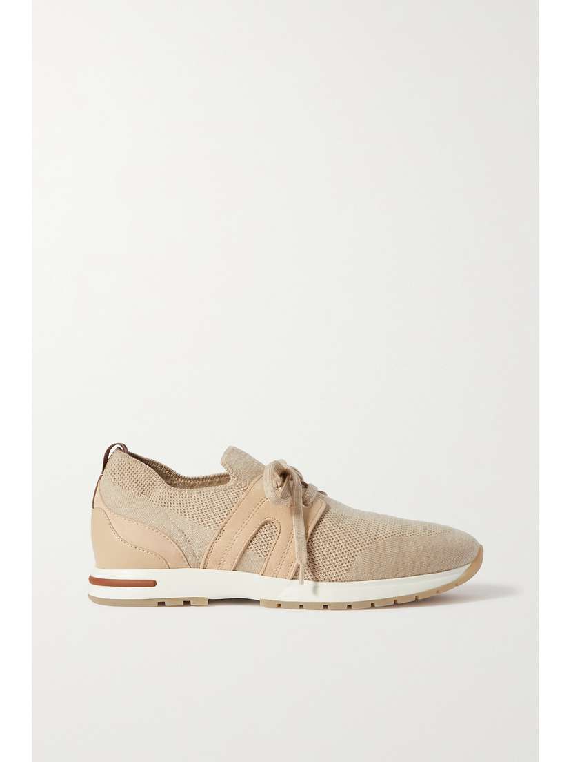 Loro Piana Flexy Lady Wool, Leather And Suede Sneakers