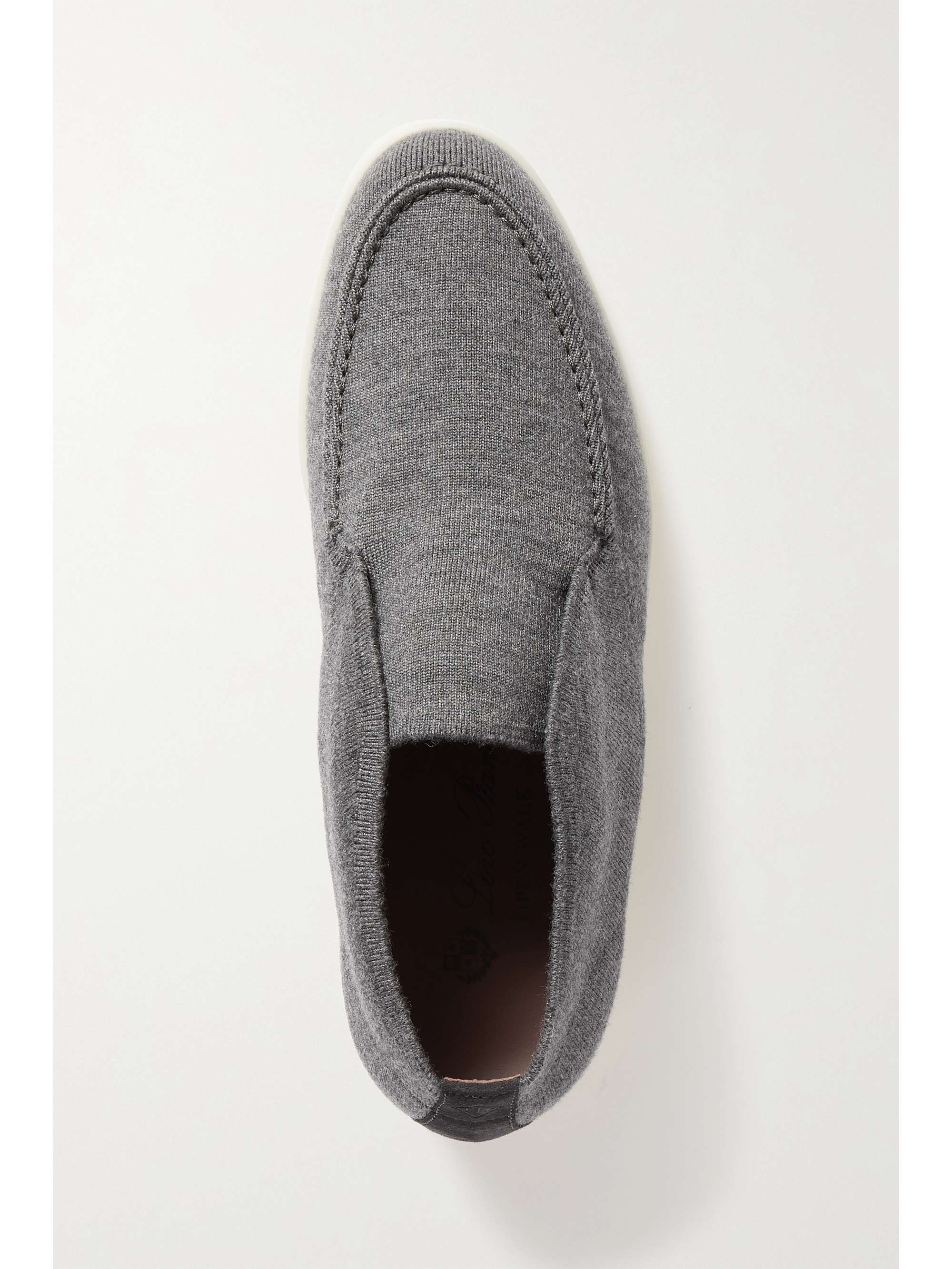 Open Walk suede-trimmed cashmere loafers