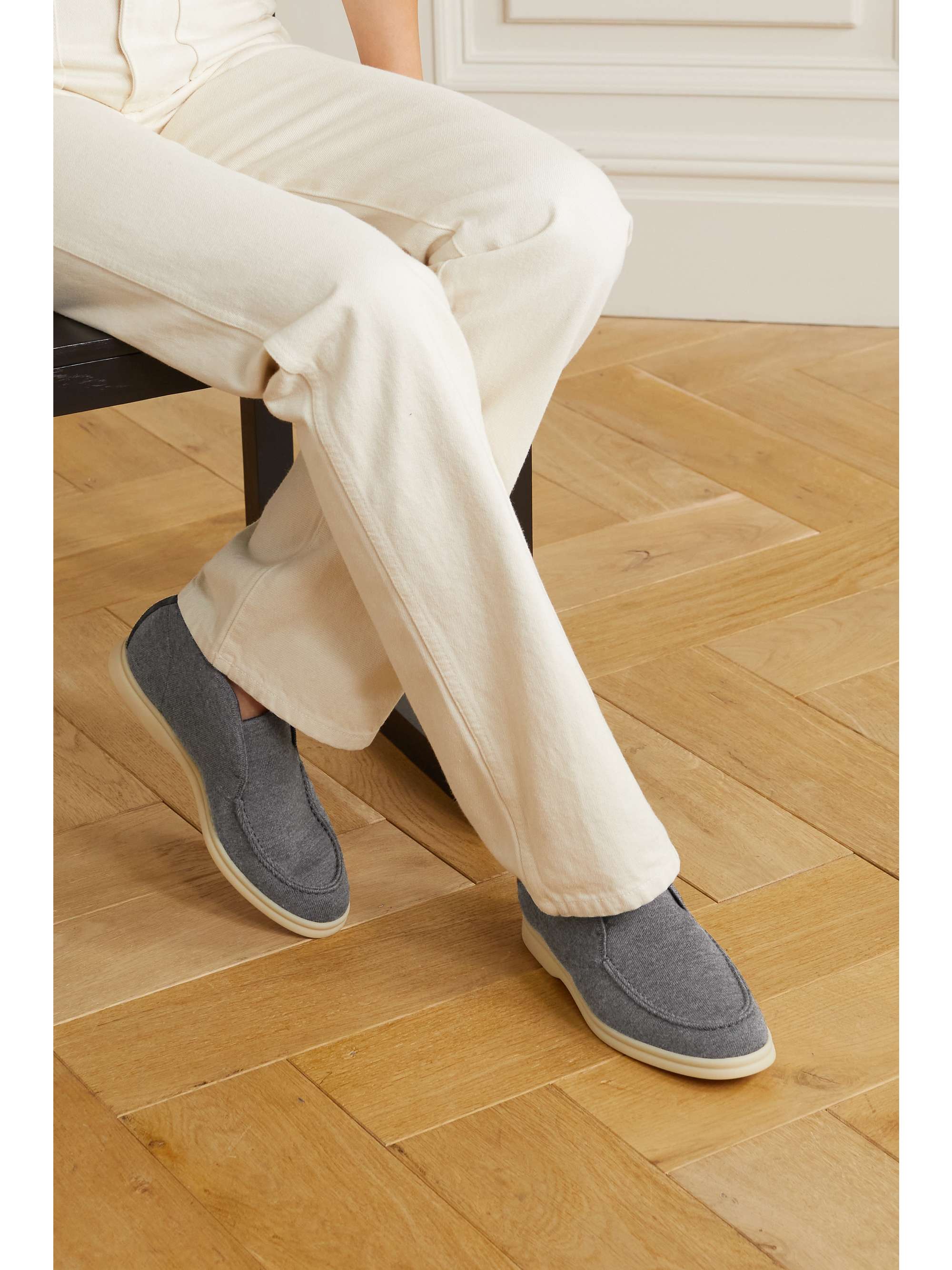 LORO PIANA Open Walk suede-trimmed cashmere loafers | NET-A-PORTER