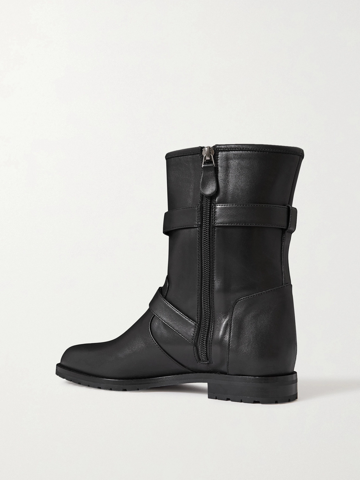 Shop Manolo Blahnik Sulaltra Buckled Leather Ankle Boots In Black