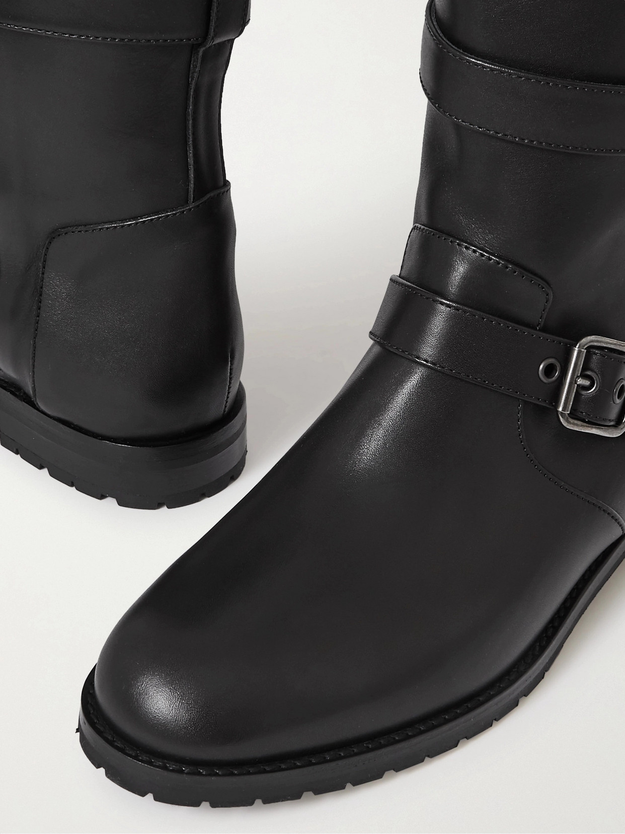 Manolo Blahnik Sulaltra Buckled Leather Ankle Boots In Black