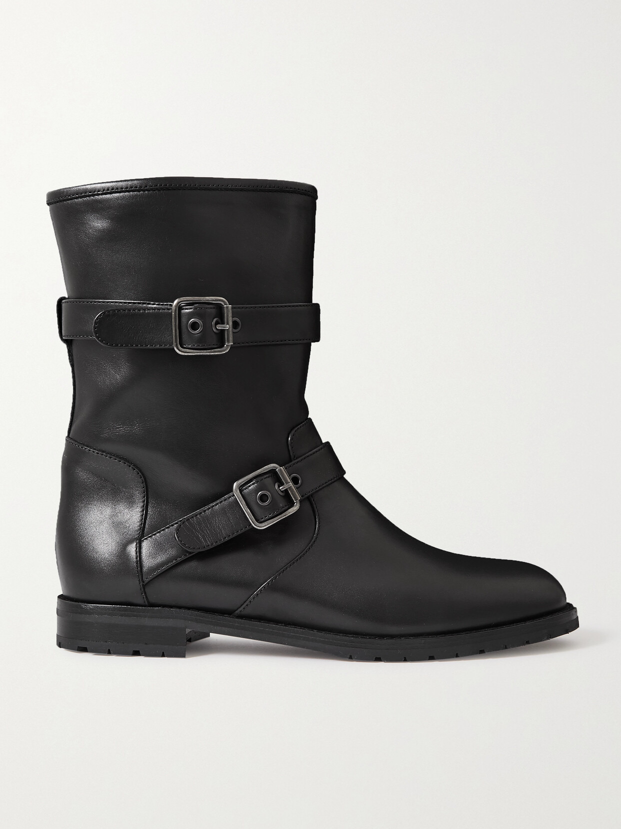 Manolo Blahnik Sulaltra Buckled Leather Ankle Boots In Black