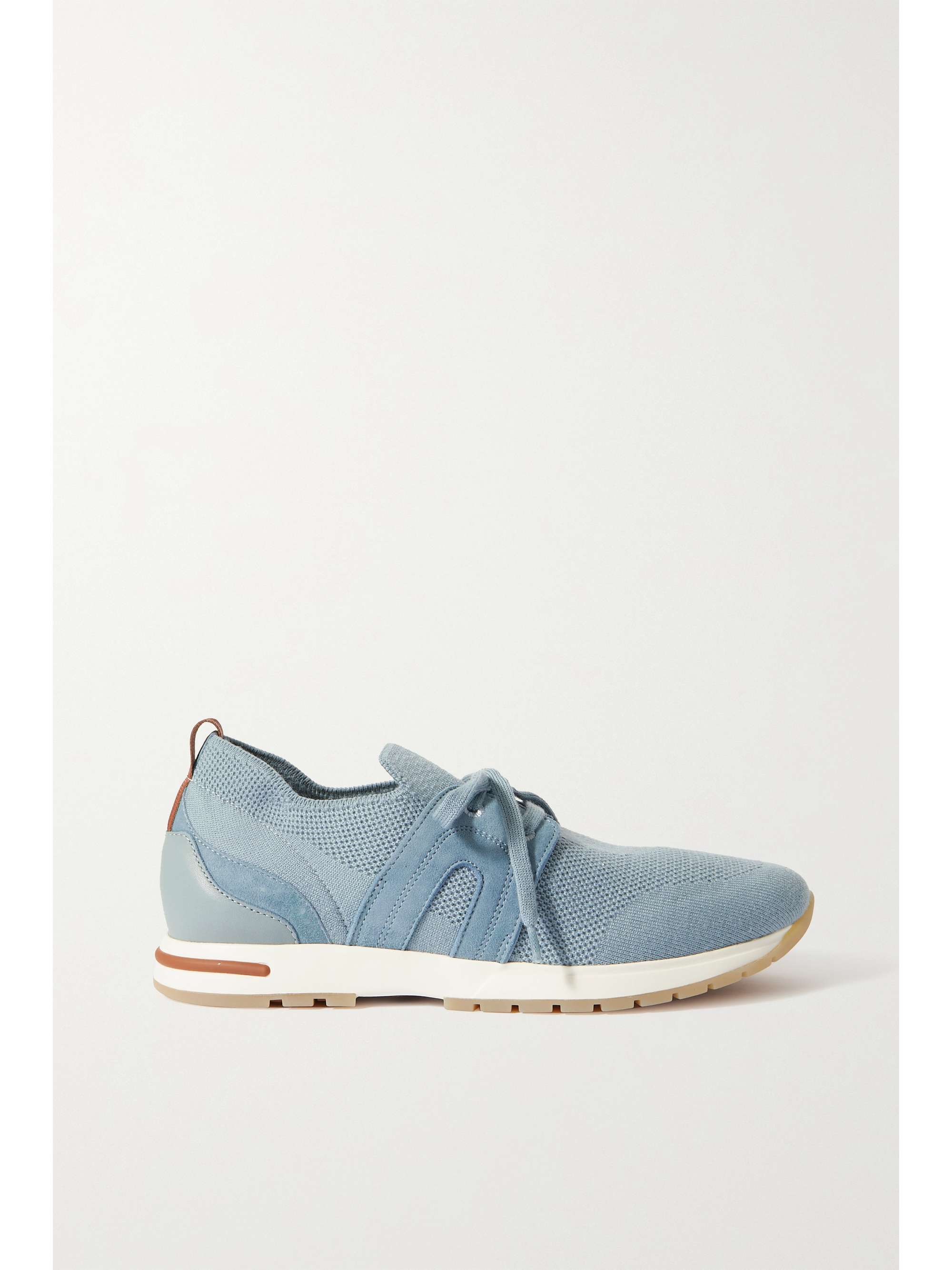 Light gray Flexy Lady wool, leather and suede sneakers | LORO PIANA |  NET-A-PORTER