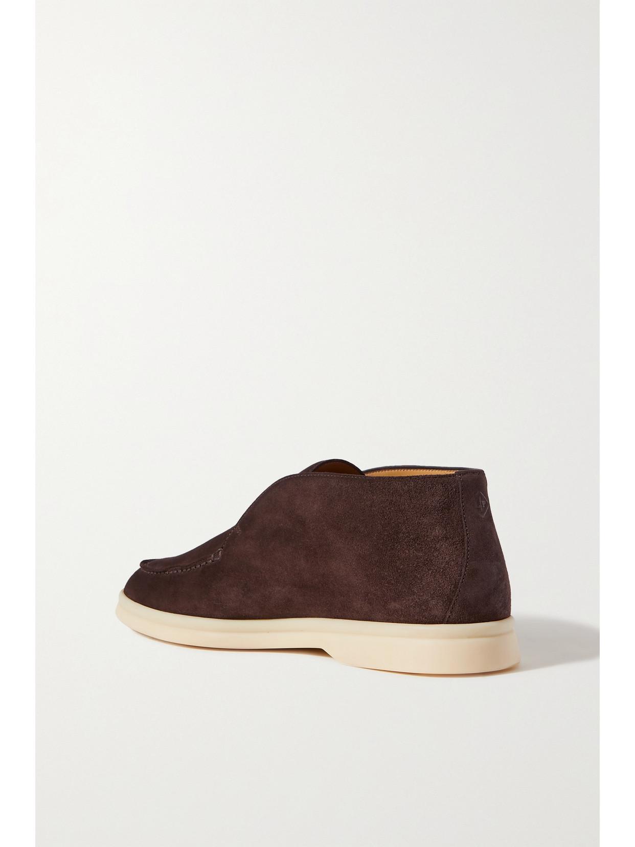 Loro Piana Polacchino Leather Slip-on Chukka Boots In Brown