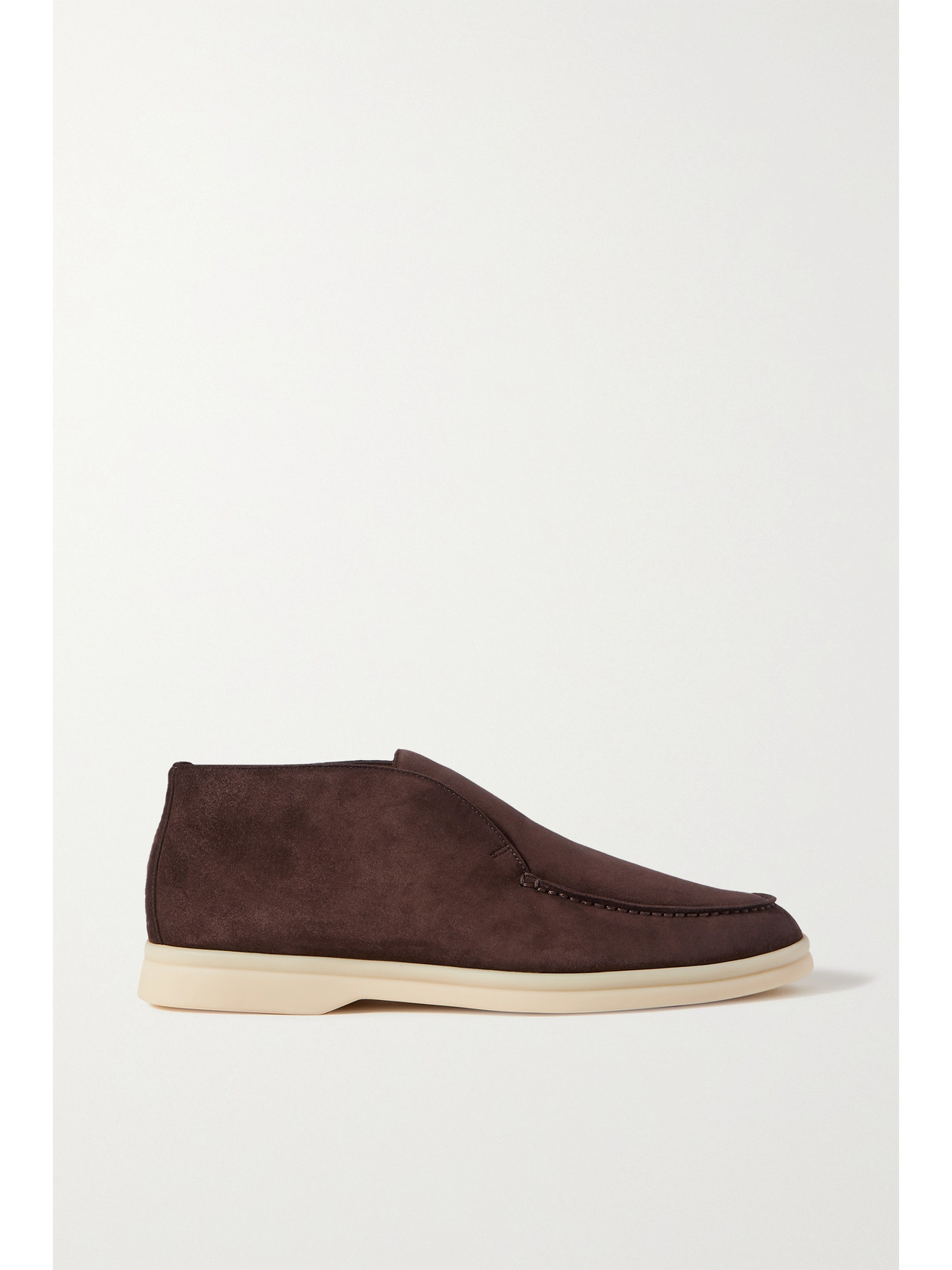 Loro Piana Polacchino Leather Slip-on Chukka Boots In Brown