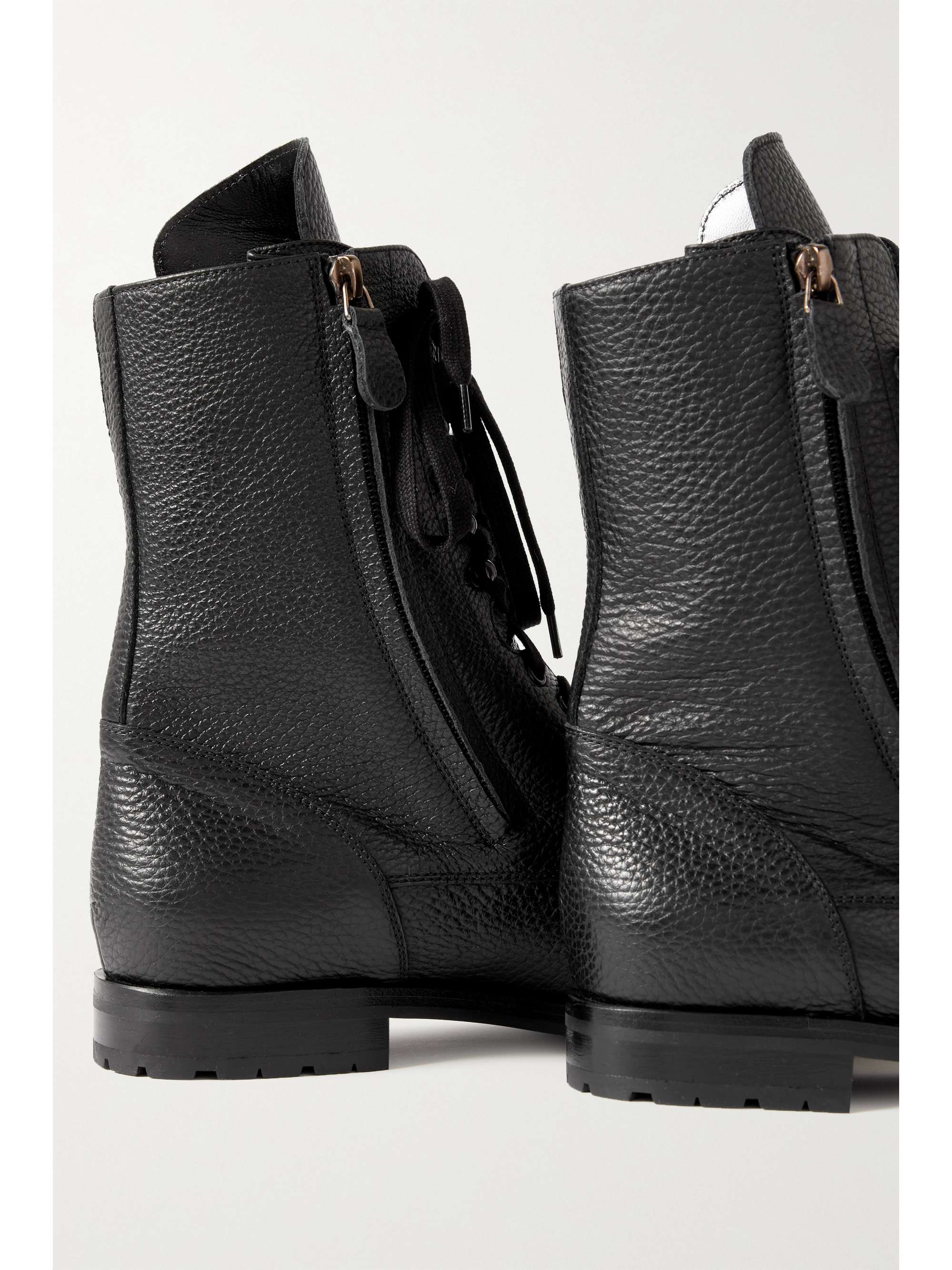 Black Campcha textured-leather ankle 