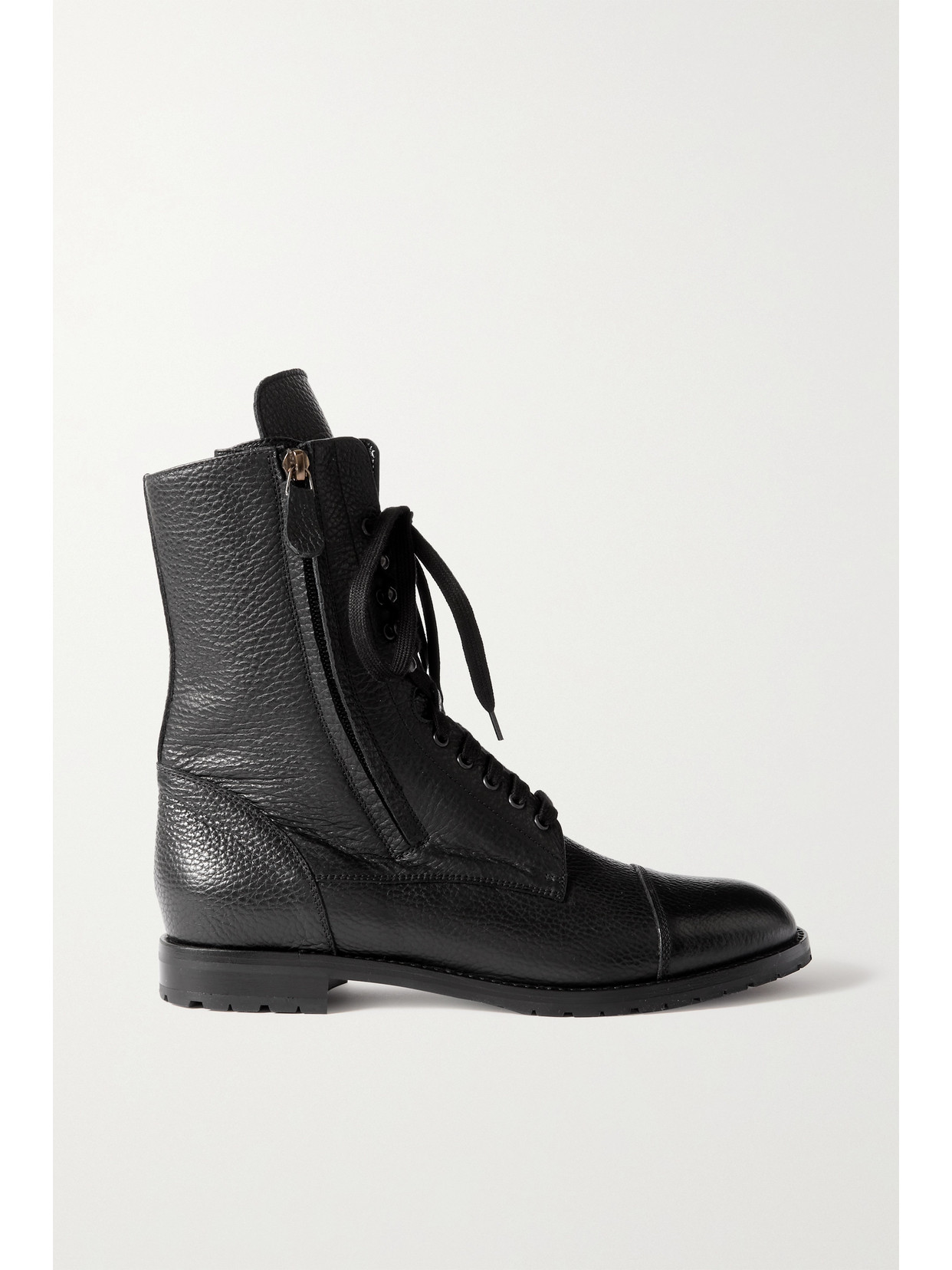 Manolo Blahnik - Campcha Textured-leather Ankle Boots - Black 22 Awaiting product image