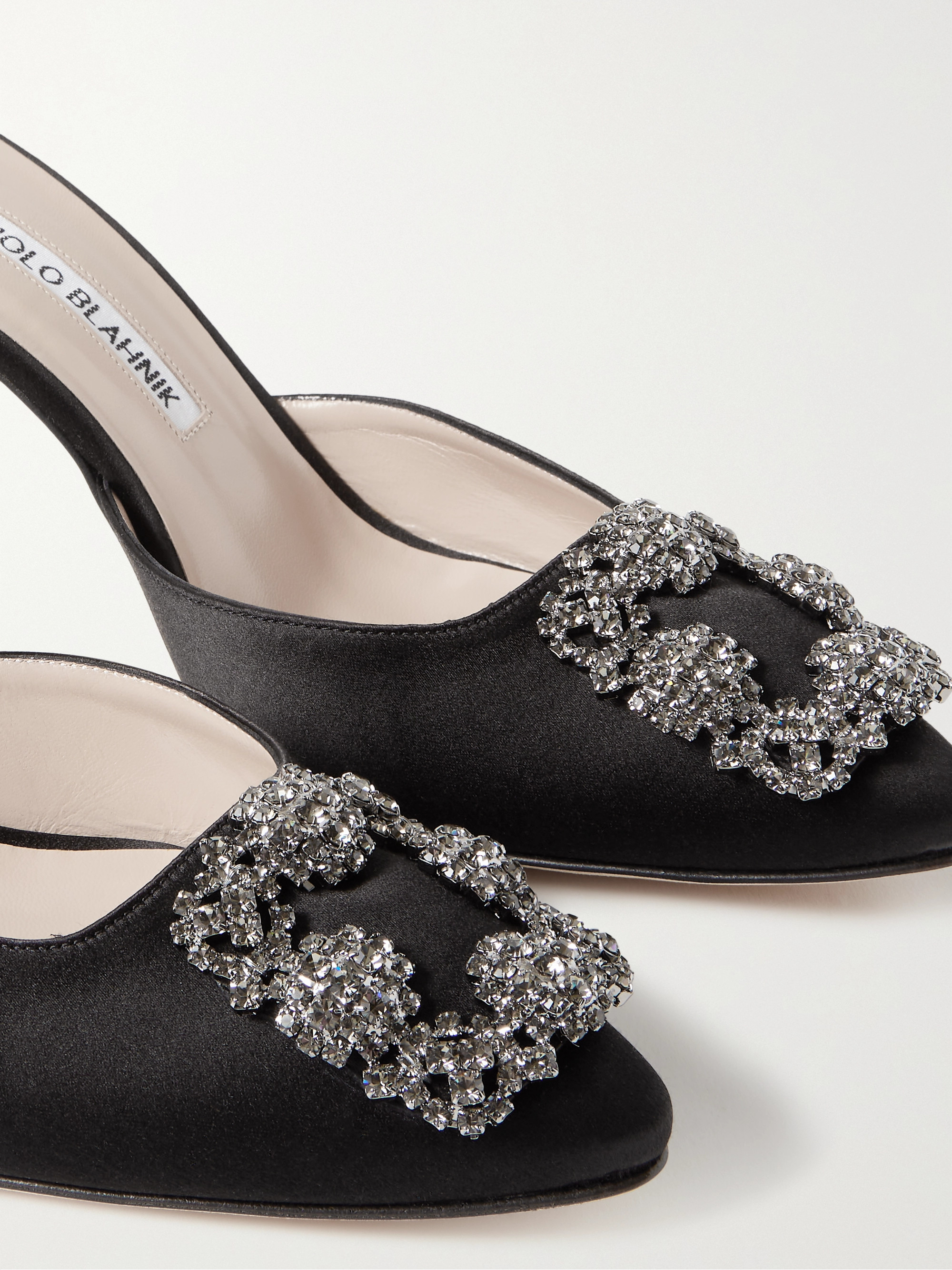 MANOLO BLAHNIK Hangisimu 70 embellished satin mules thumbnail