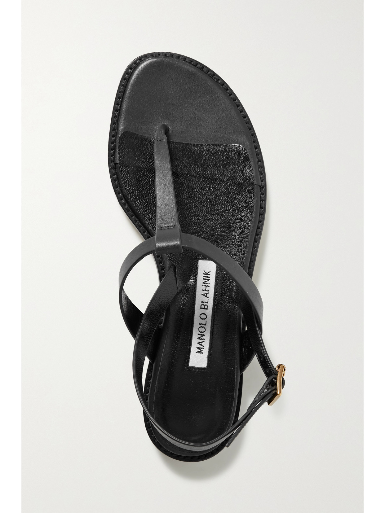 Manolo Blahnik Hata Leather Slingback Sandals In Black