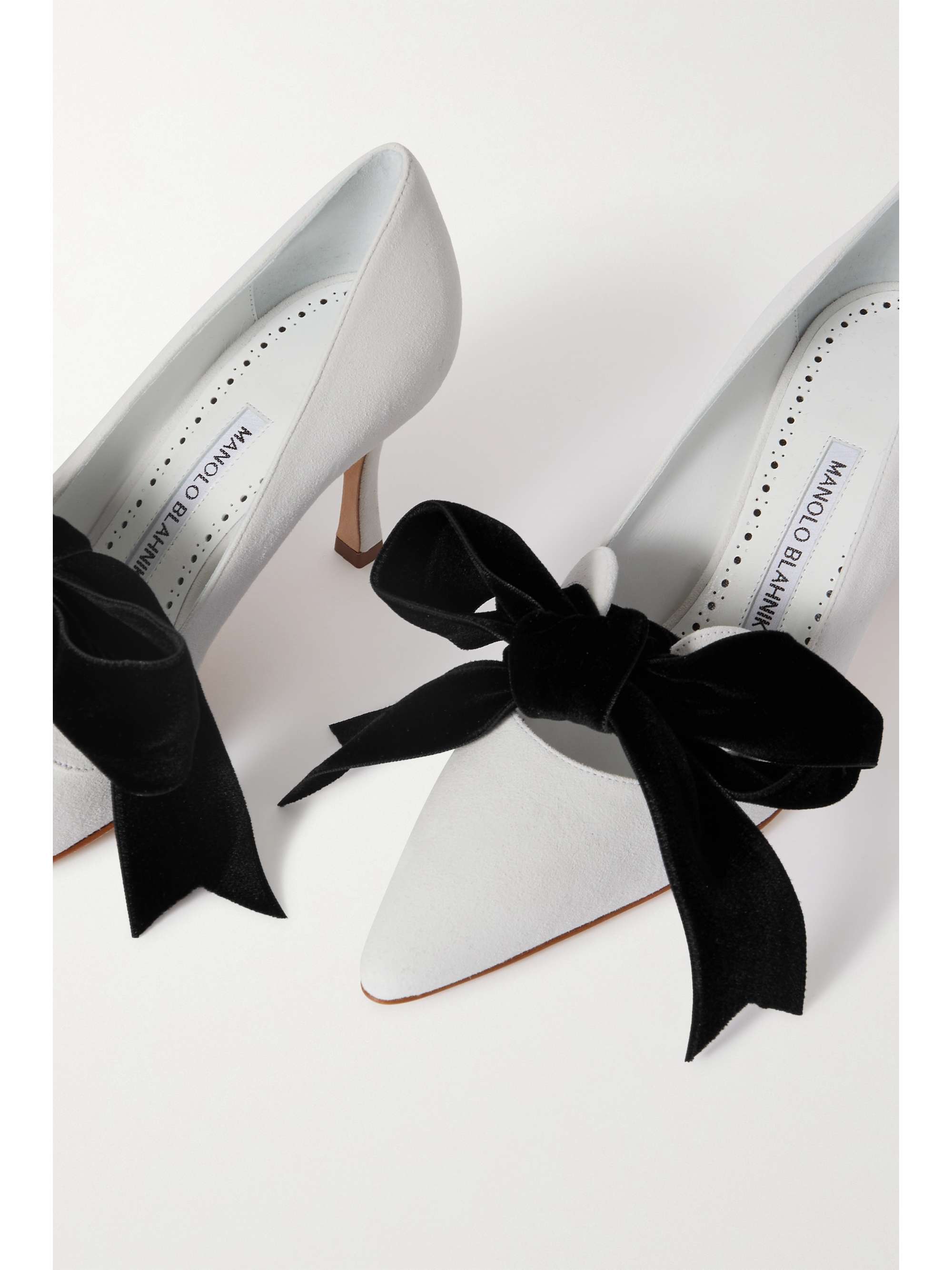 Serba 70 bow-detailed suede pumps