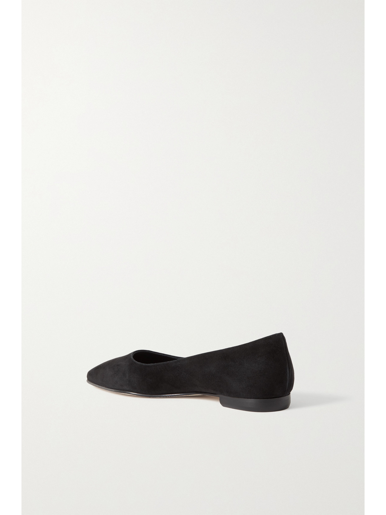 Manolo Blahnik Maysale Suede Buckle Ballerina Flats In Black