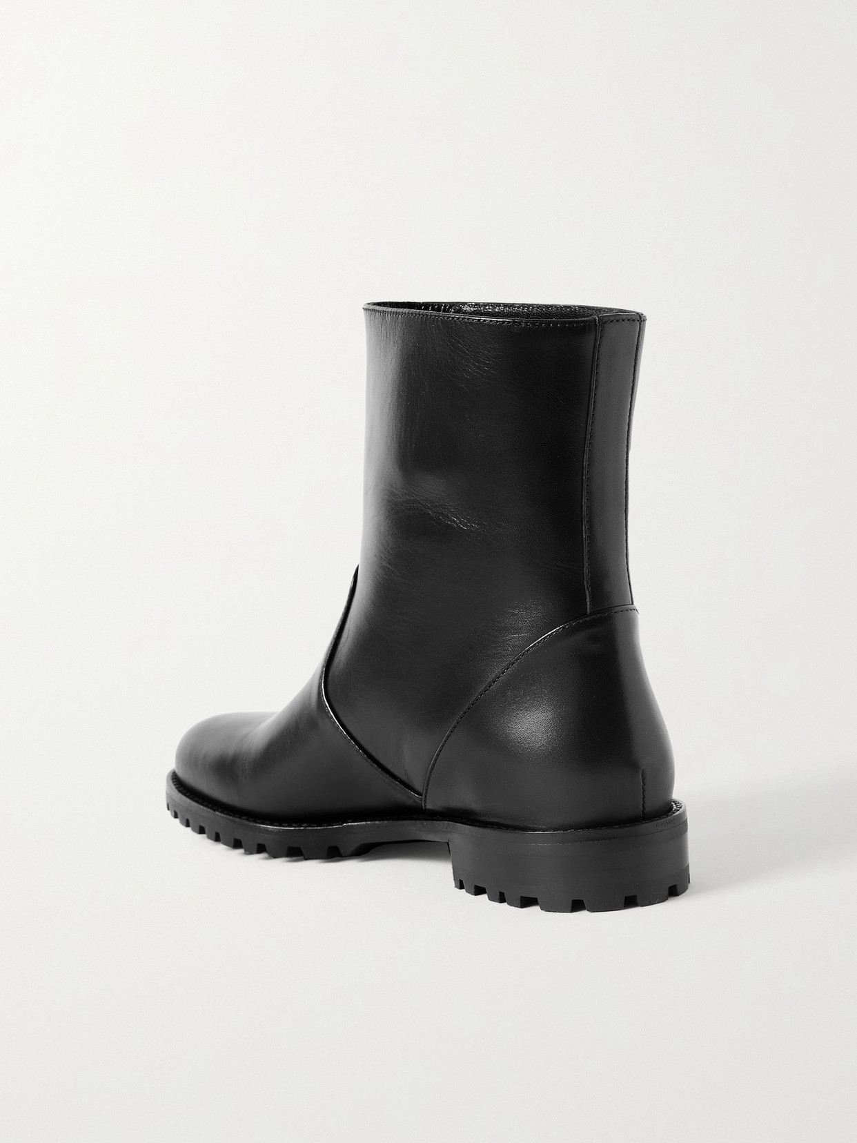 Manolo Blahnik Motosa Ankle Boots In Black Calf Leather In Black