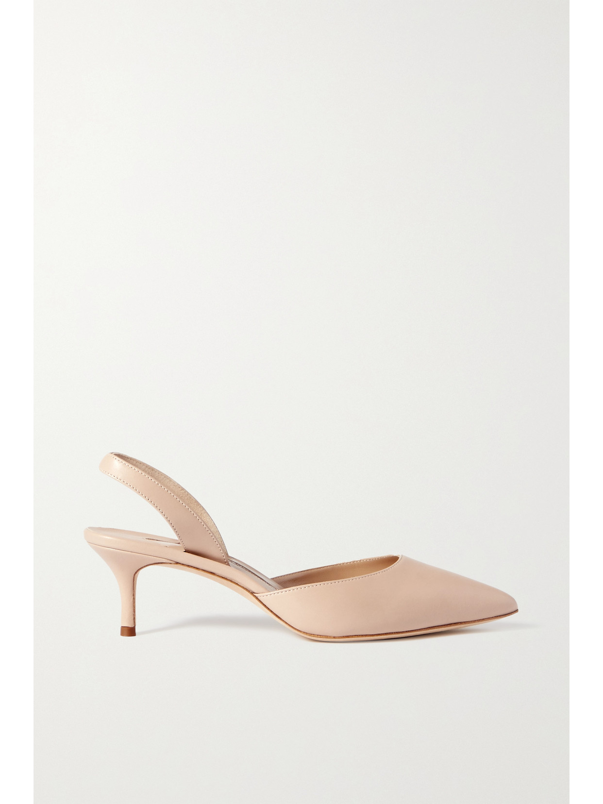 MANOLO BLAHNIK CAROLYNE 50 LEATHER SLINGBACK PUMPS