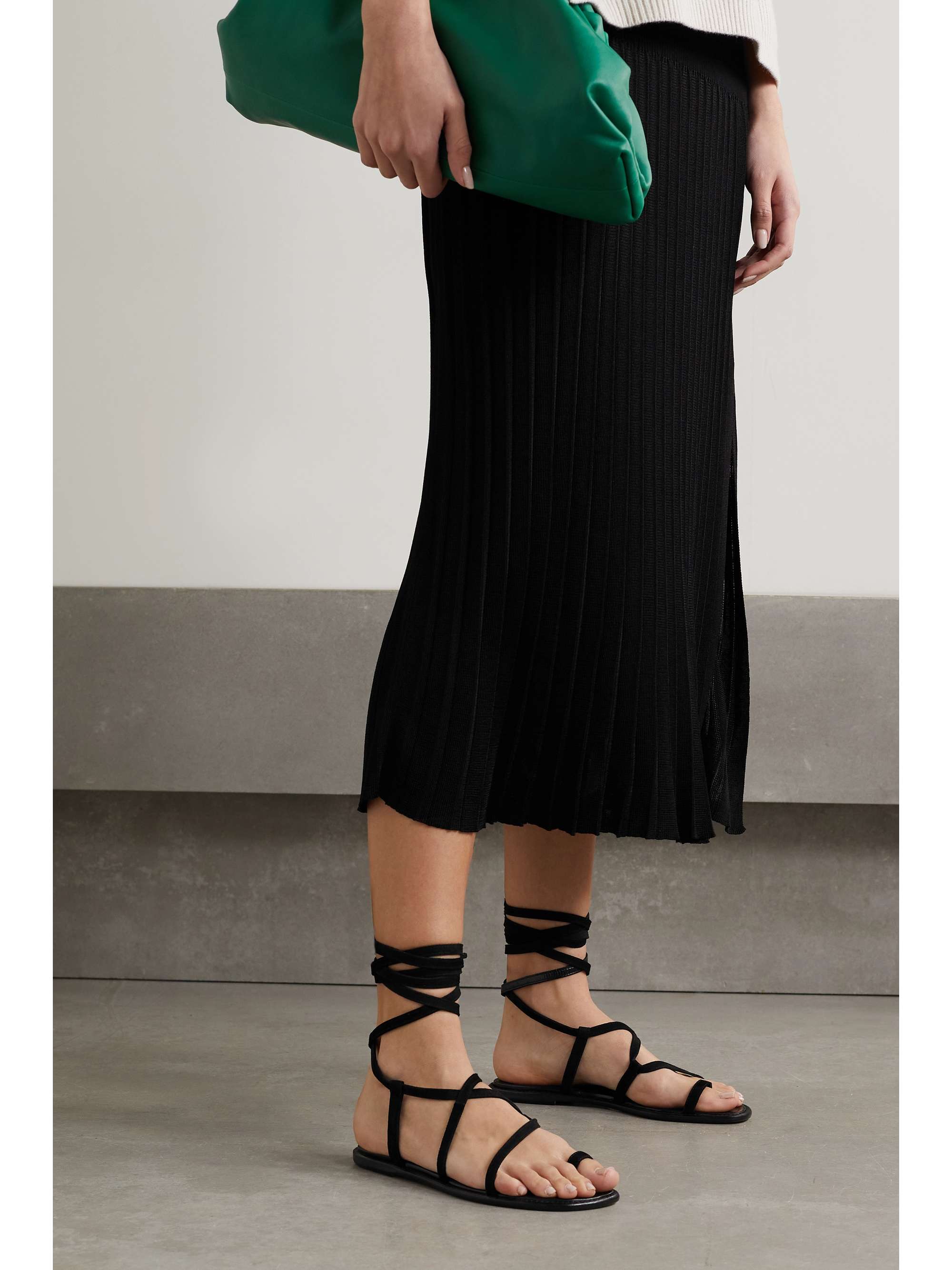MANOLO BLAHNIK Primathi lace-up suede sandals